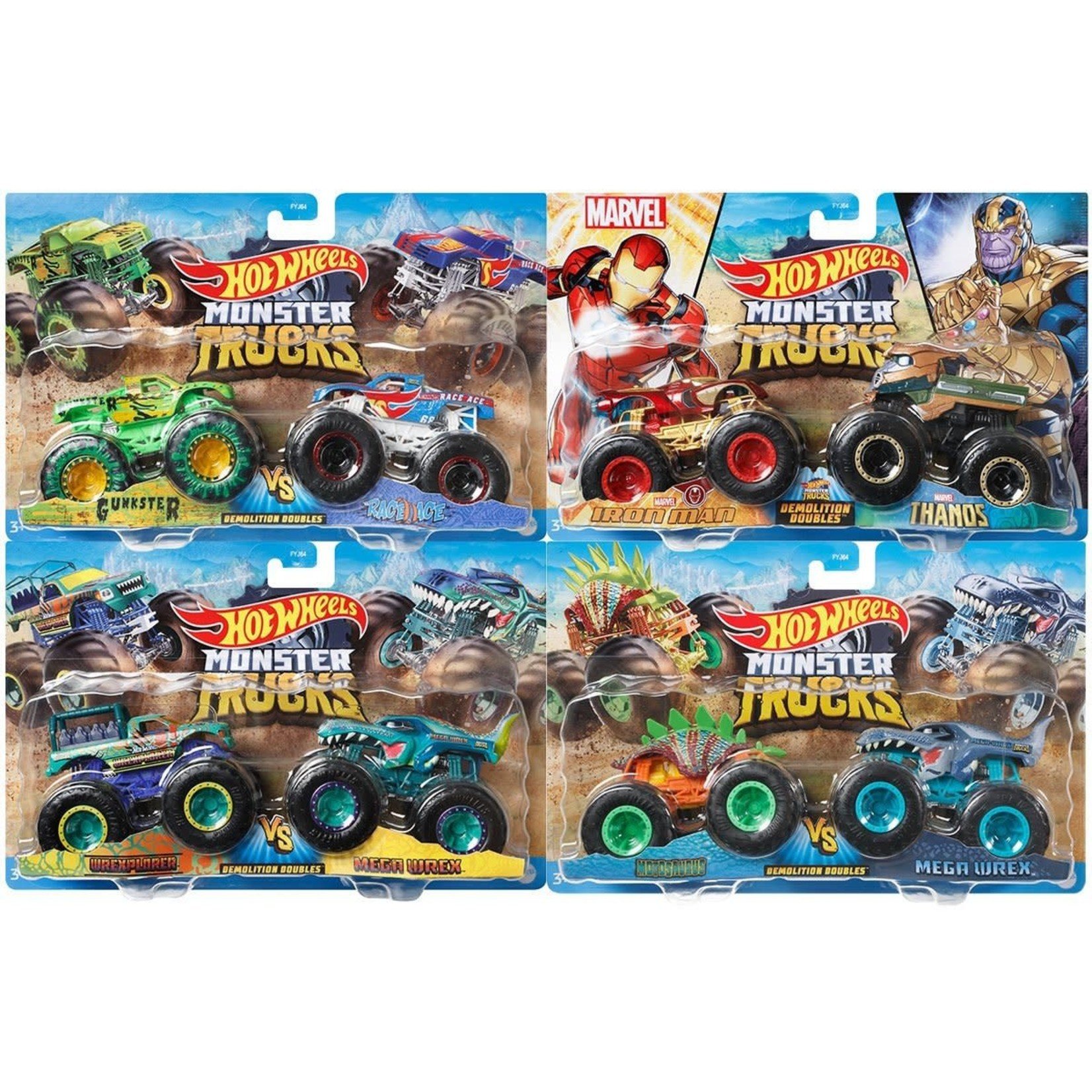 Hot Wheels Monster Trucks, Creature Themed 3-Pack