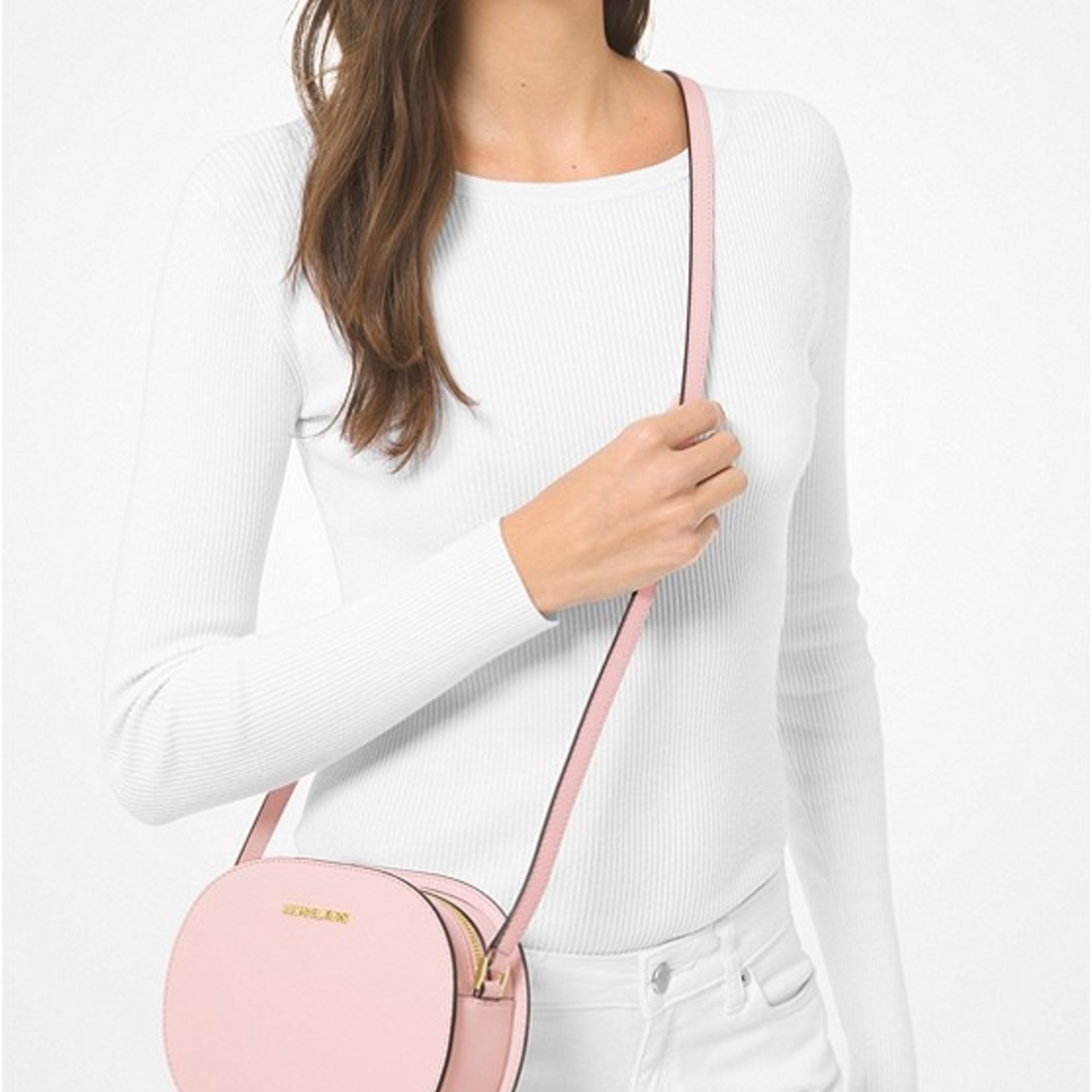 Michael Kors Jet Set Travel Medium Saffiano Leather Crossbody Bag In Pink |  ModeSens