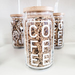 K3KreationsTX Iced Coffee Glass w/ Lid & Straw