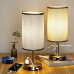 Touch Control Table Lamps w/ USB Charging - Gray