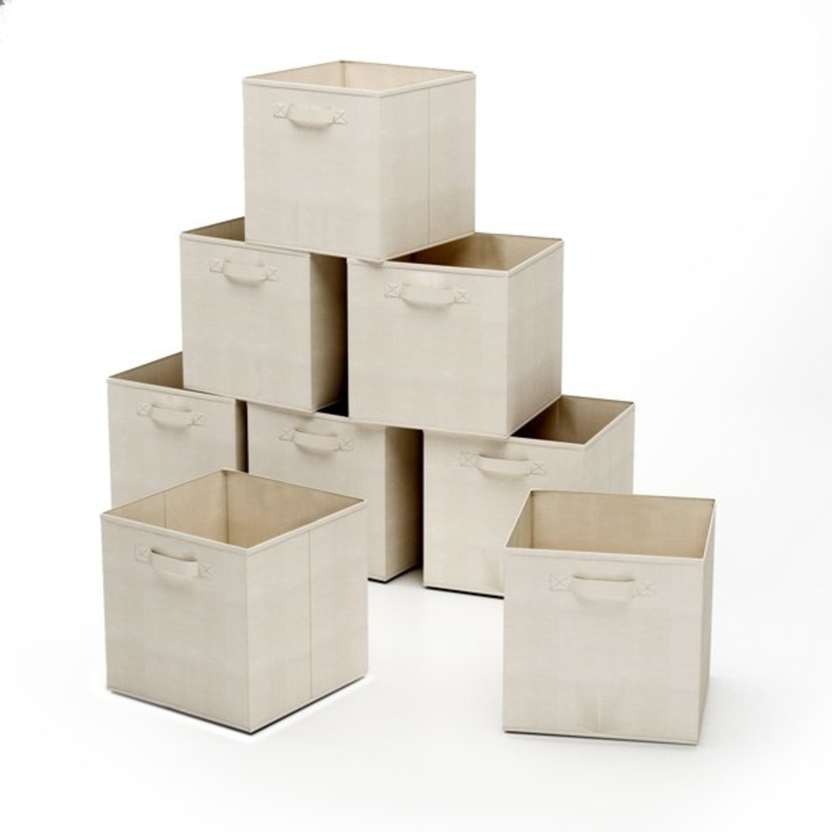 Royexe Fabric Storage Cubes - 8 Pack- Beige