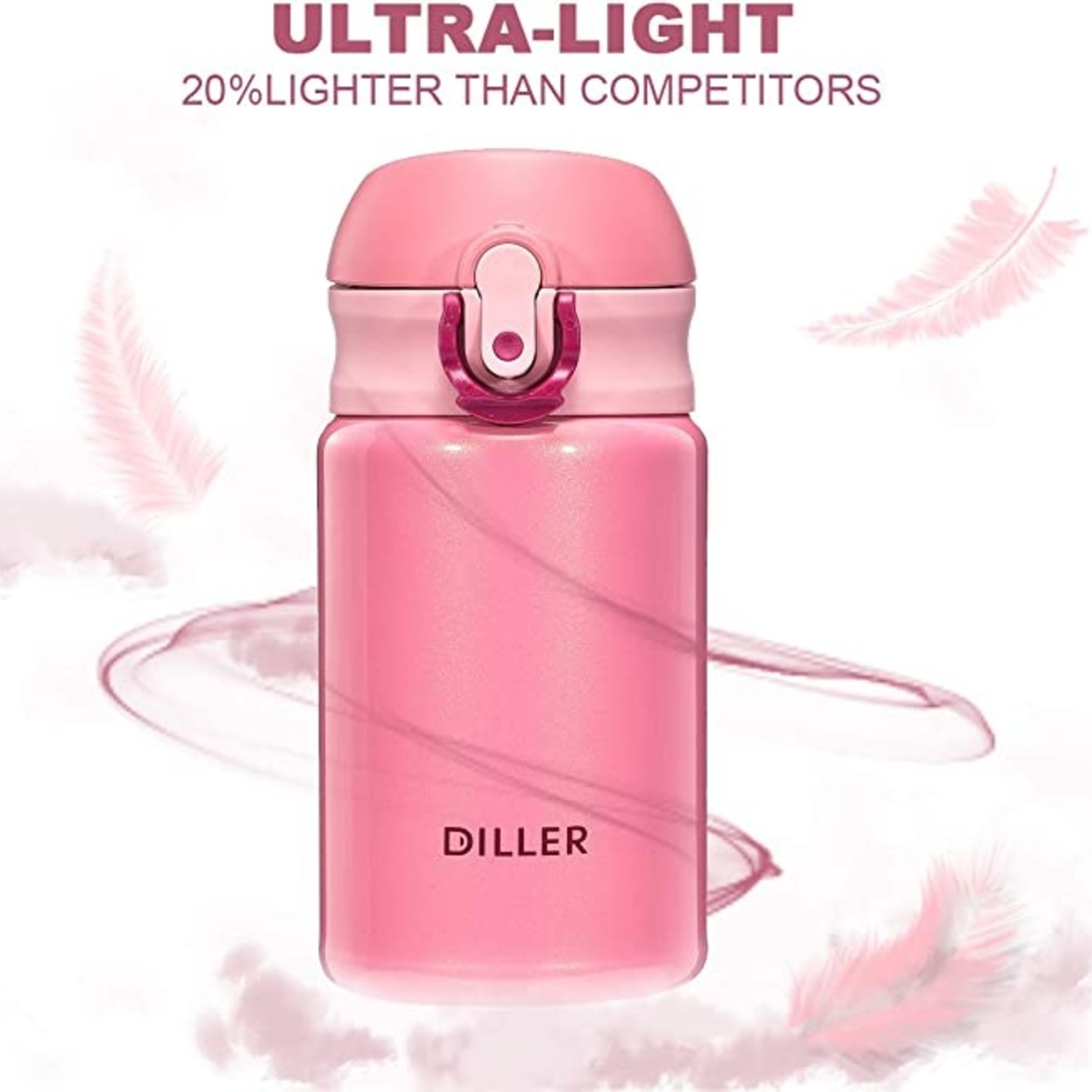 Diller Thermos Water Bottle - Pink Tumbler