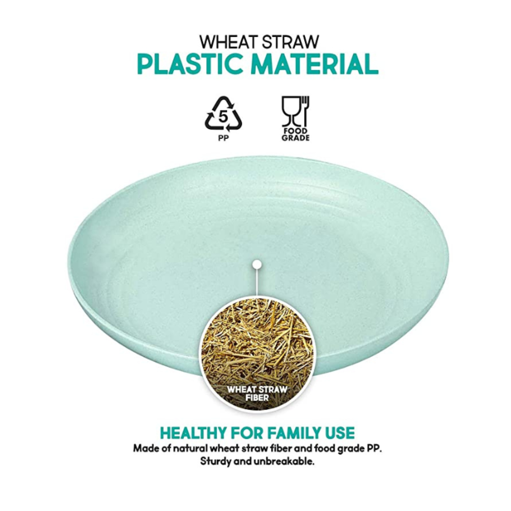 Wheat Straw Plates 4 Pack Top Notch DFW, LLC