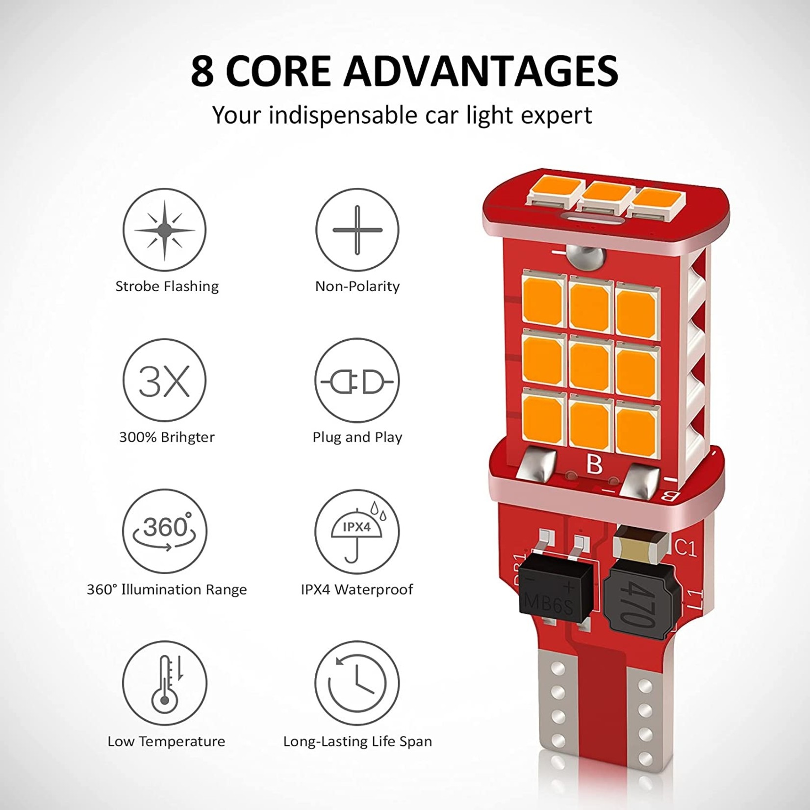 Fanteli Fanteli 921 Strobe Flashing LED Reverse Lights