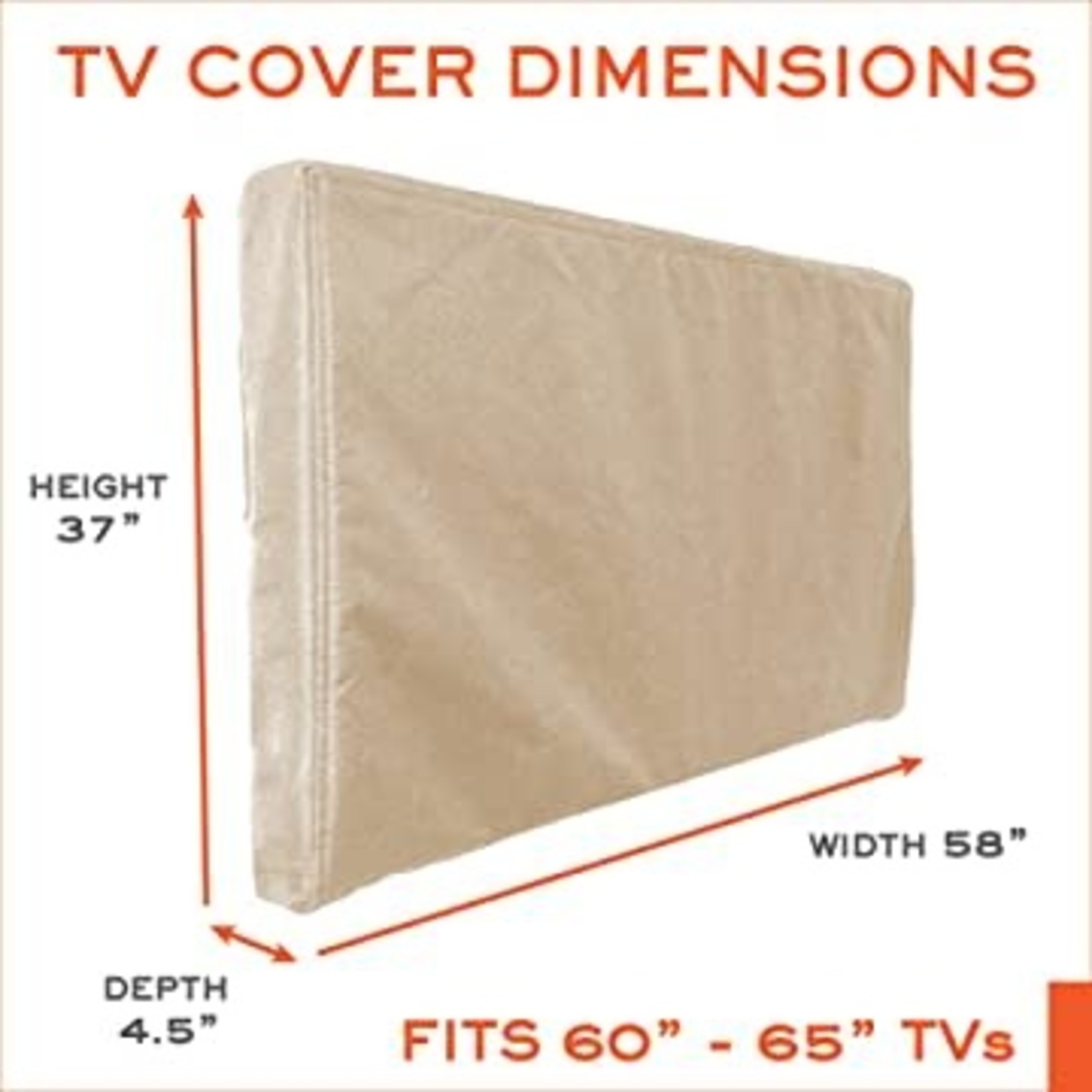 Bozzcovers 60" - 65" - Outdoor TV Cover with Zipper- Beige
