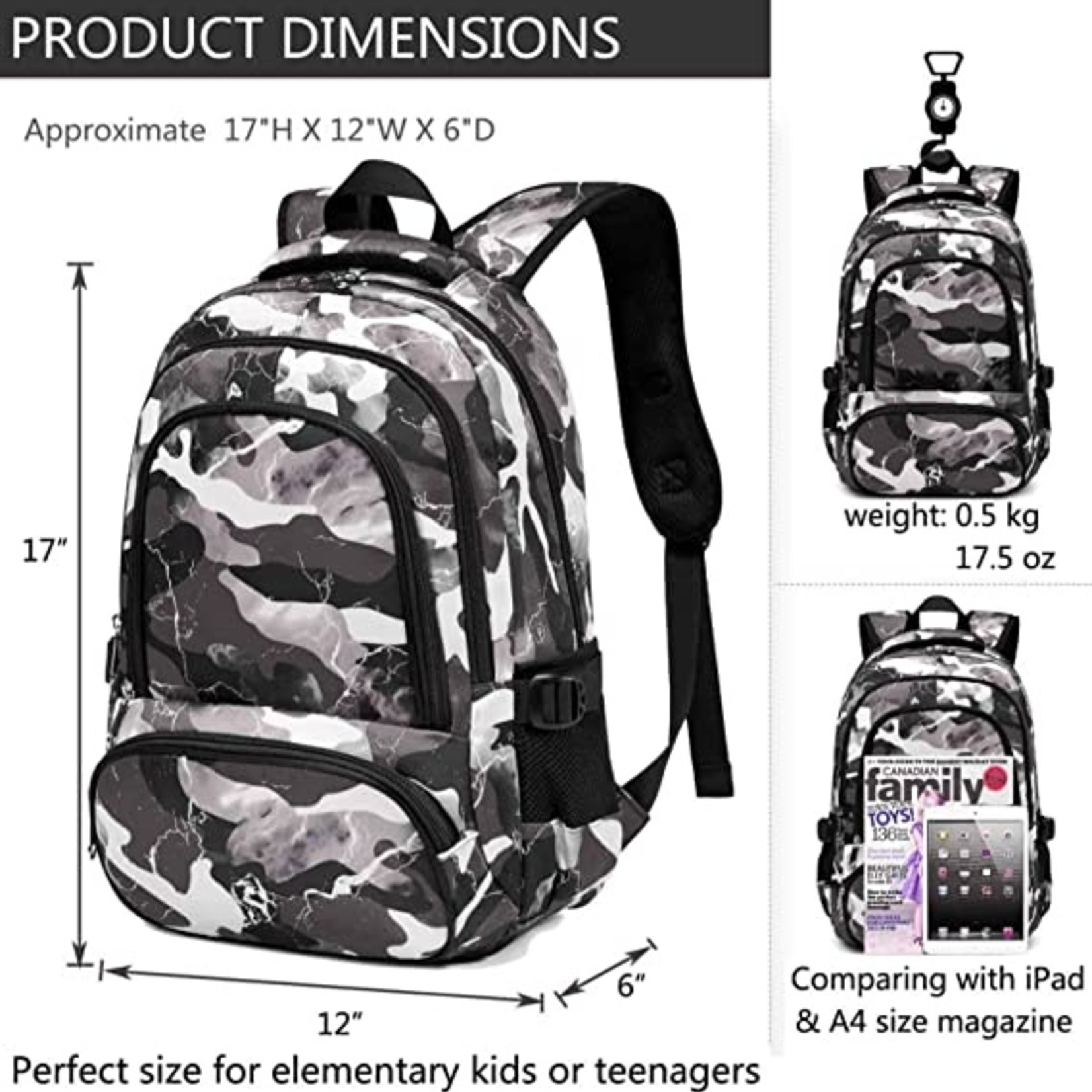 BlueFairy Camo Backpack - Gray