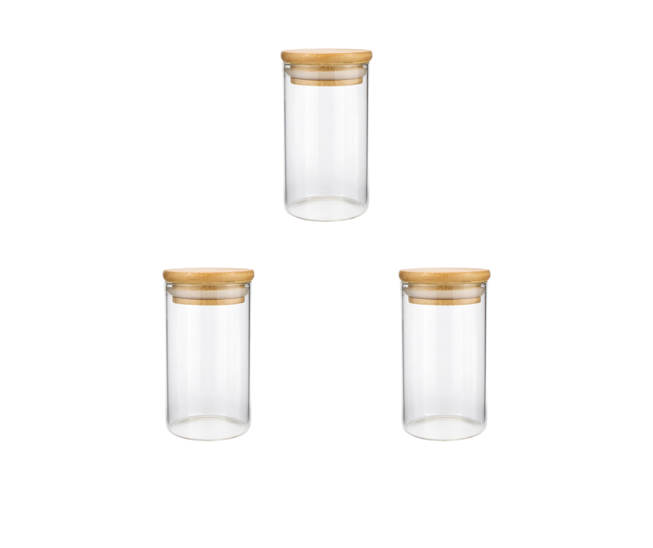 Glass Spice Jars Set - 3 Pack