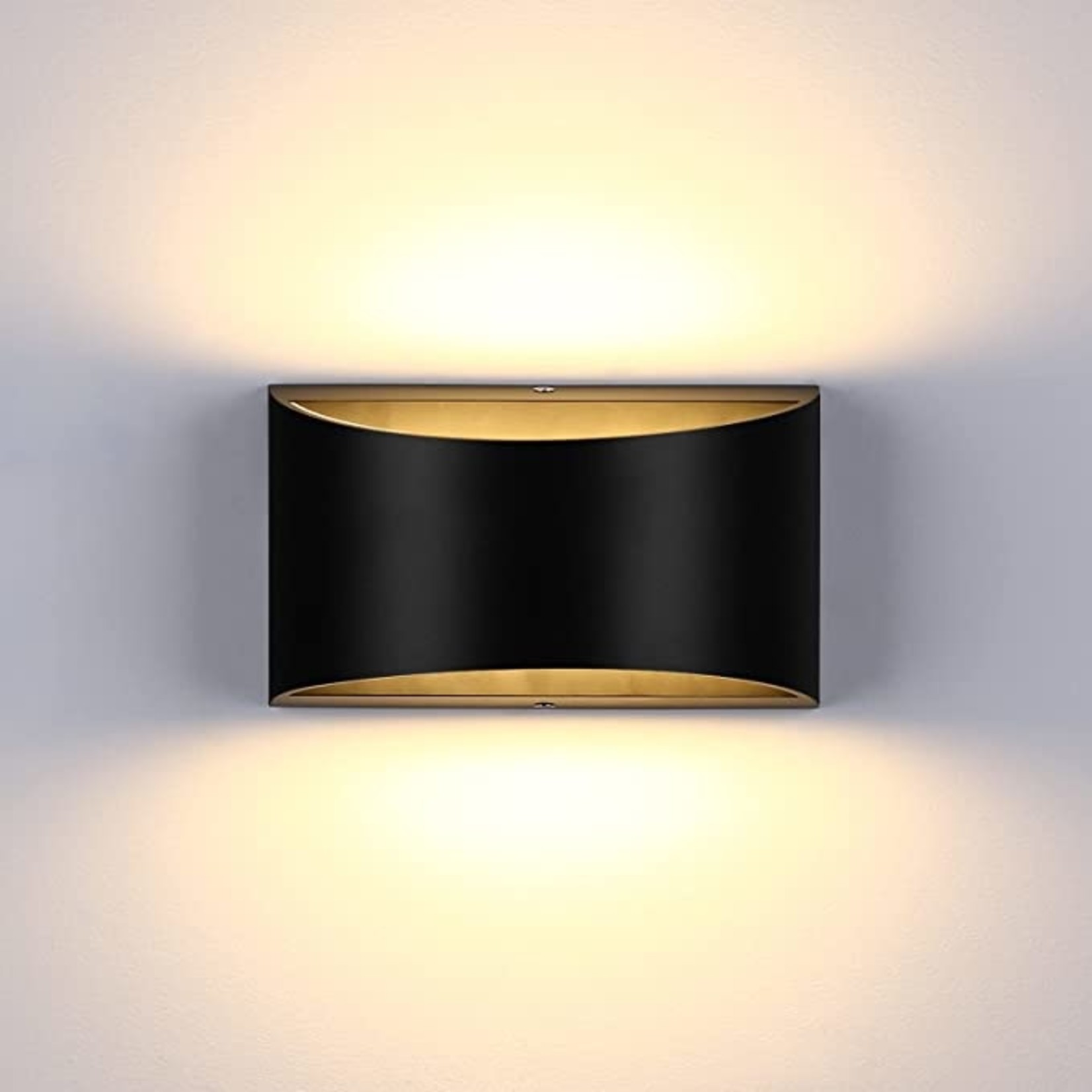 Lightess Modern LED Wall Sconce 2 Pack - Black