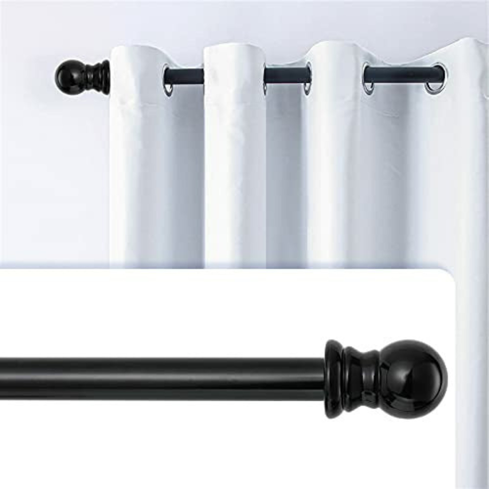 Talitare Metal Curtain Rod 1" - Black