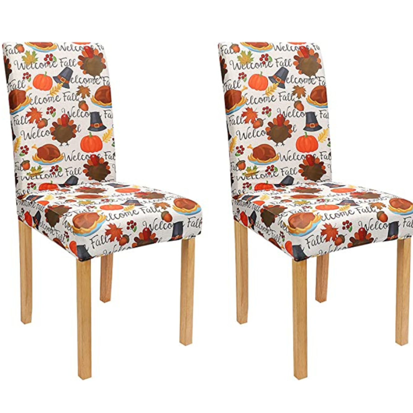 Xamshor Thanksgiving Day Dining Room Chair Slipcovers - 2 Pack