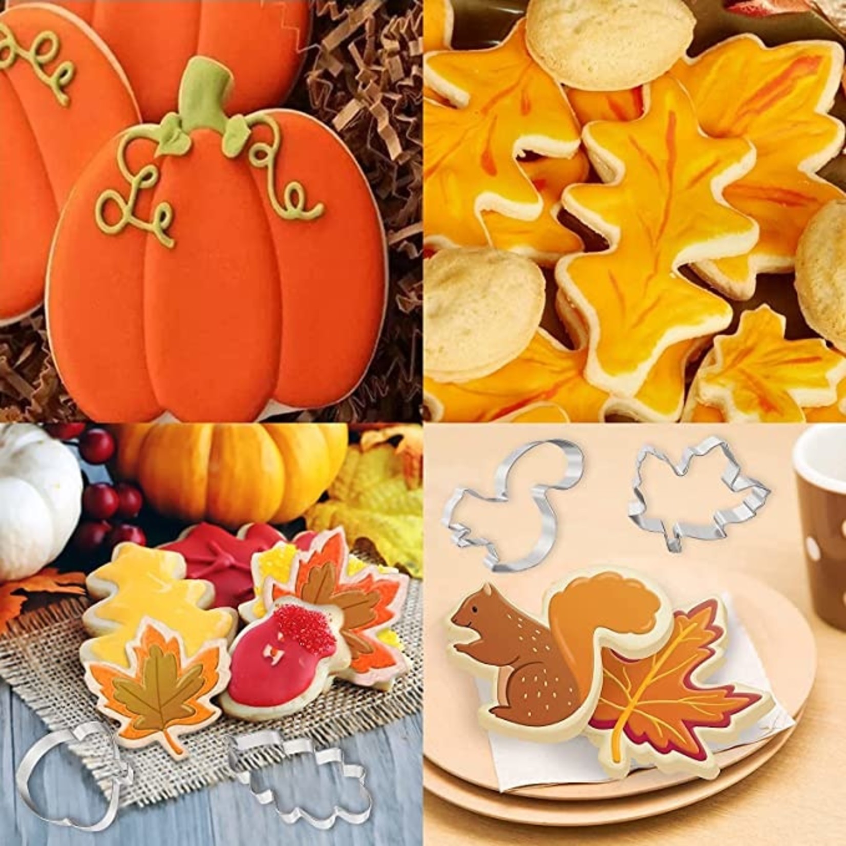 Hibery Stainless Steel Fall/Thanksgiving Cookie Cutters - 7 Pcs