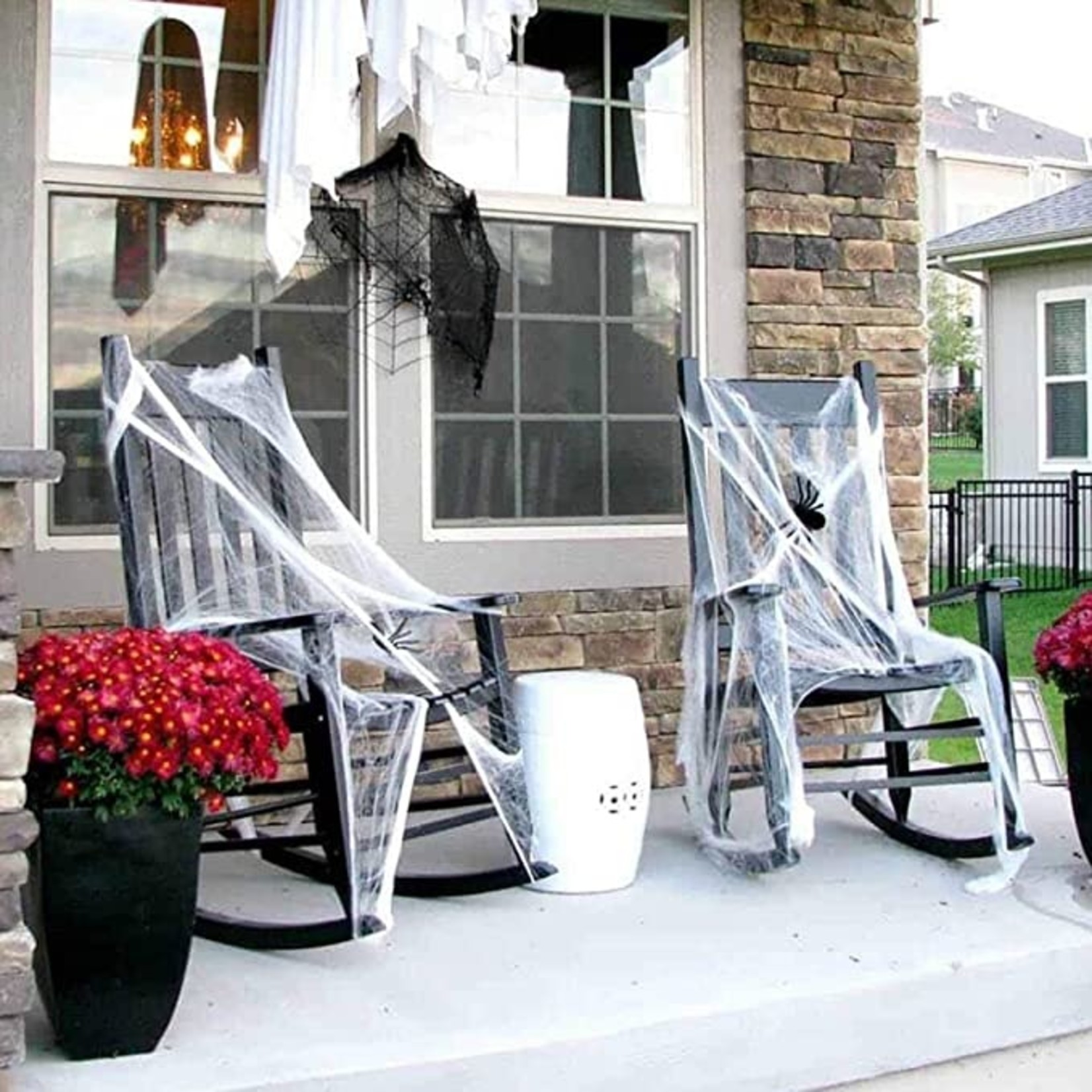 Halloween Spiders and Web Decor- 50 Spiders