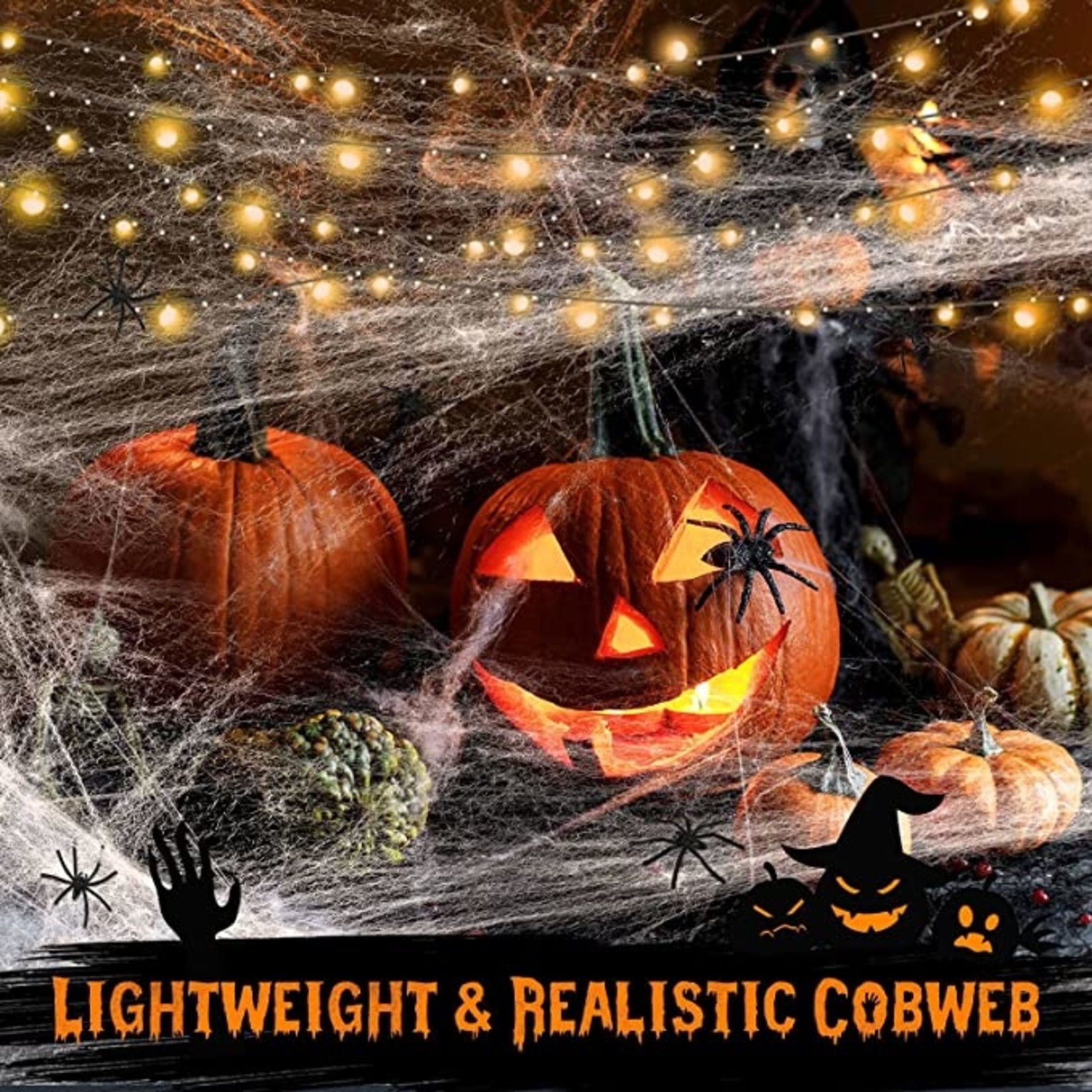 Halloween Spiders and Web Decor- 50 Spiders