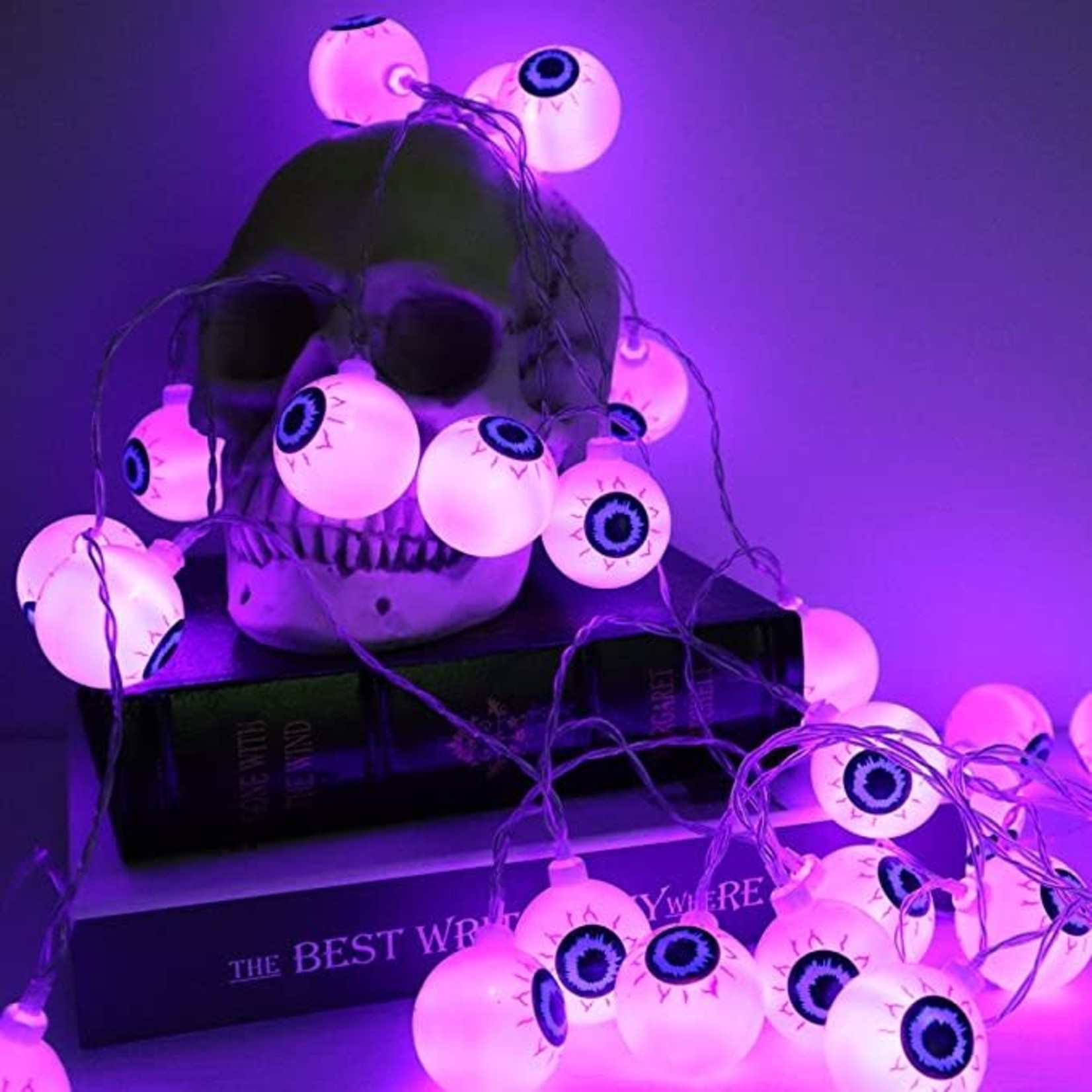 Oolaloo Eyeball Halloween Led String Lights (Purple)