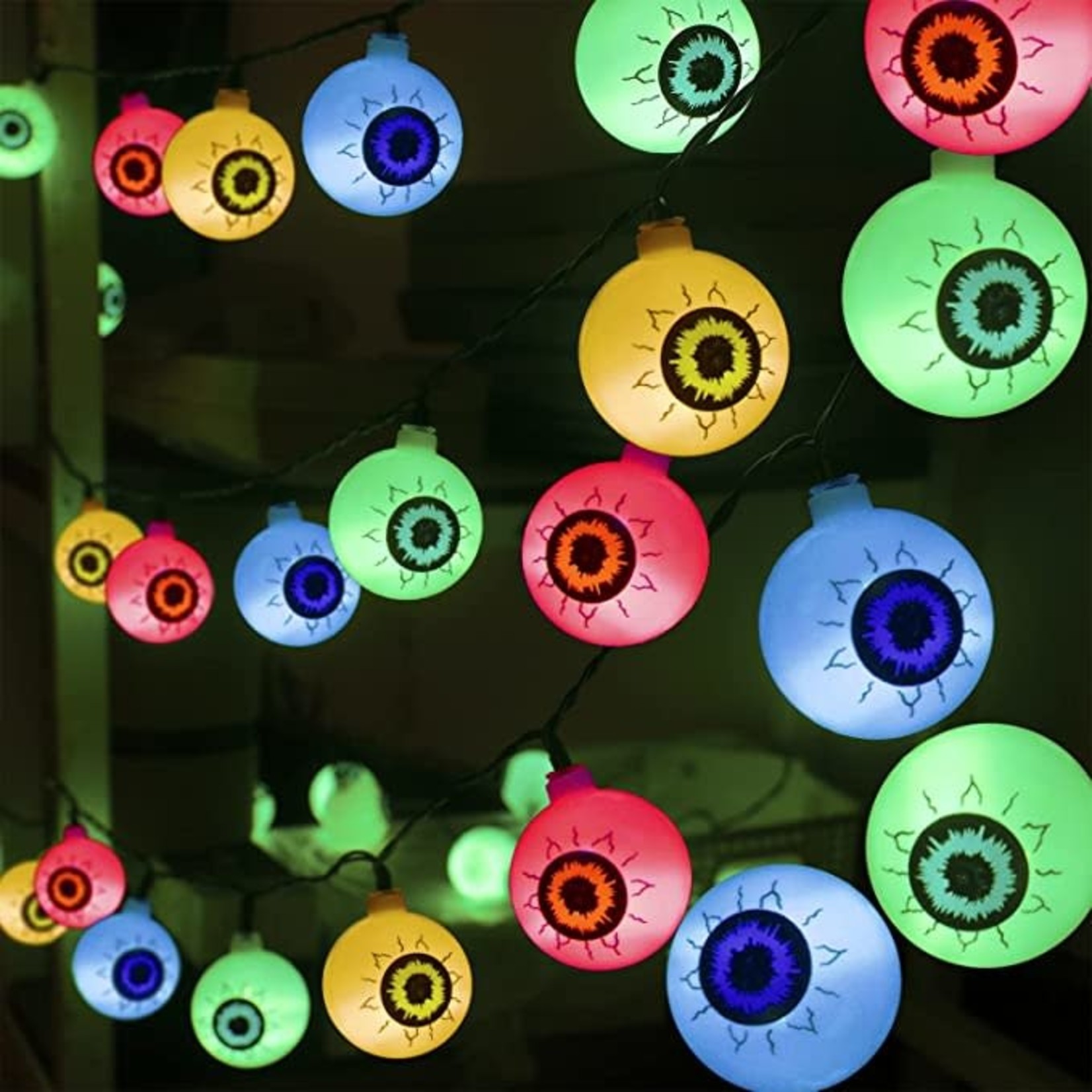 Oolaloo Eyeball Halloween Led String Lights (Multicolor)