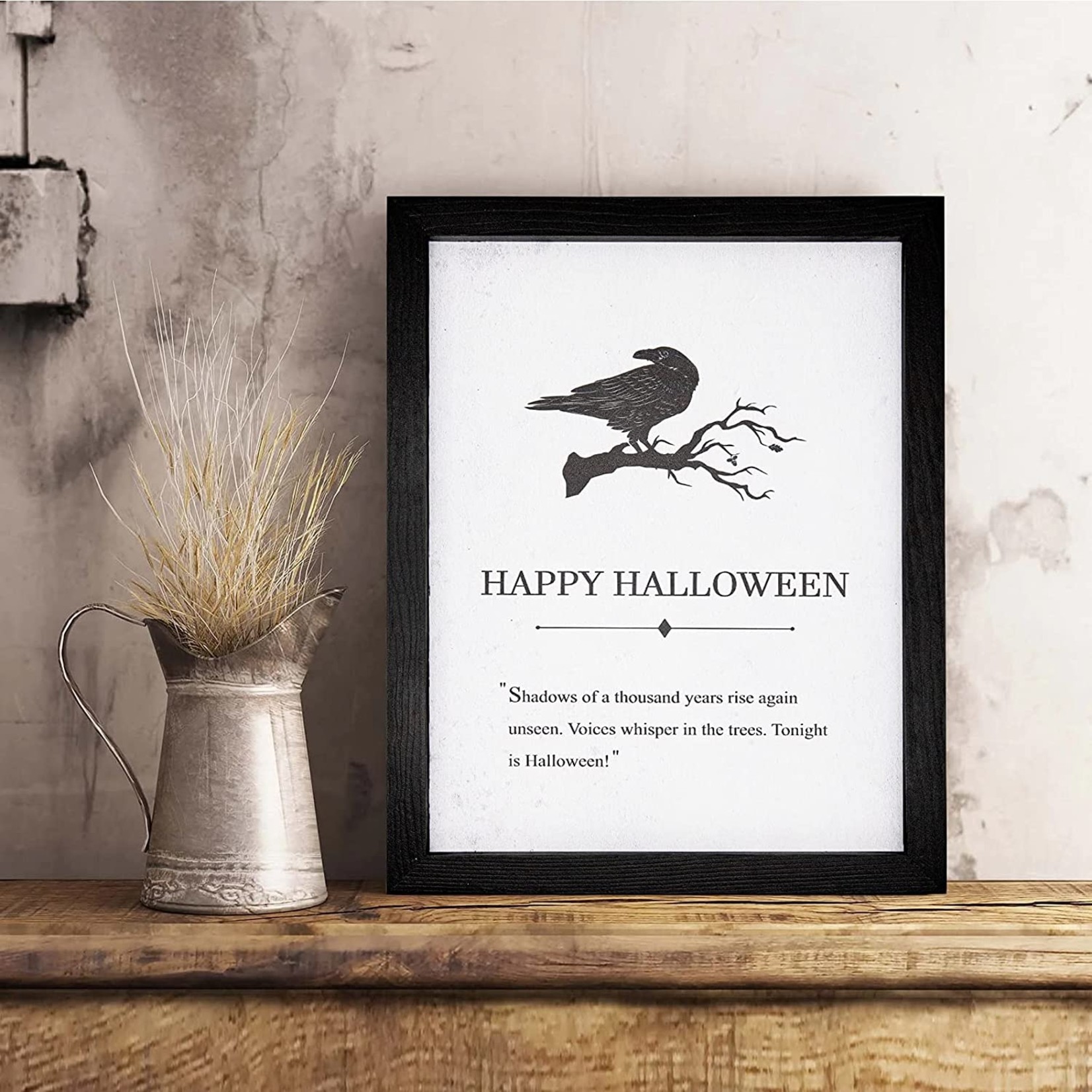 Dazonge Farmhouse Happy Halloween Wall Art - Crow