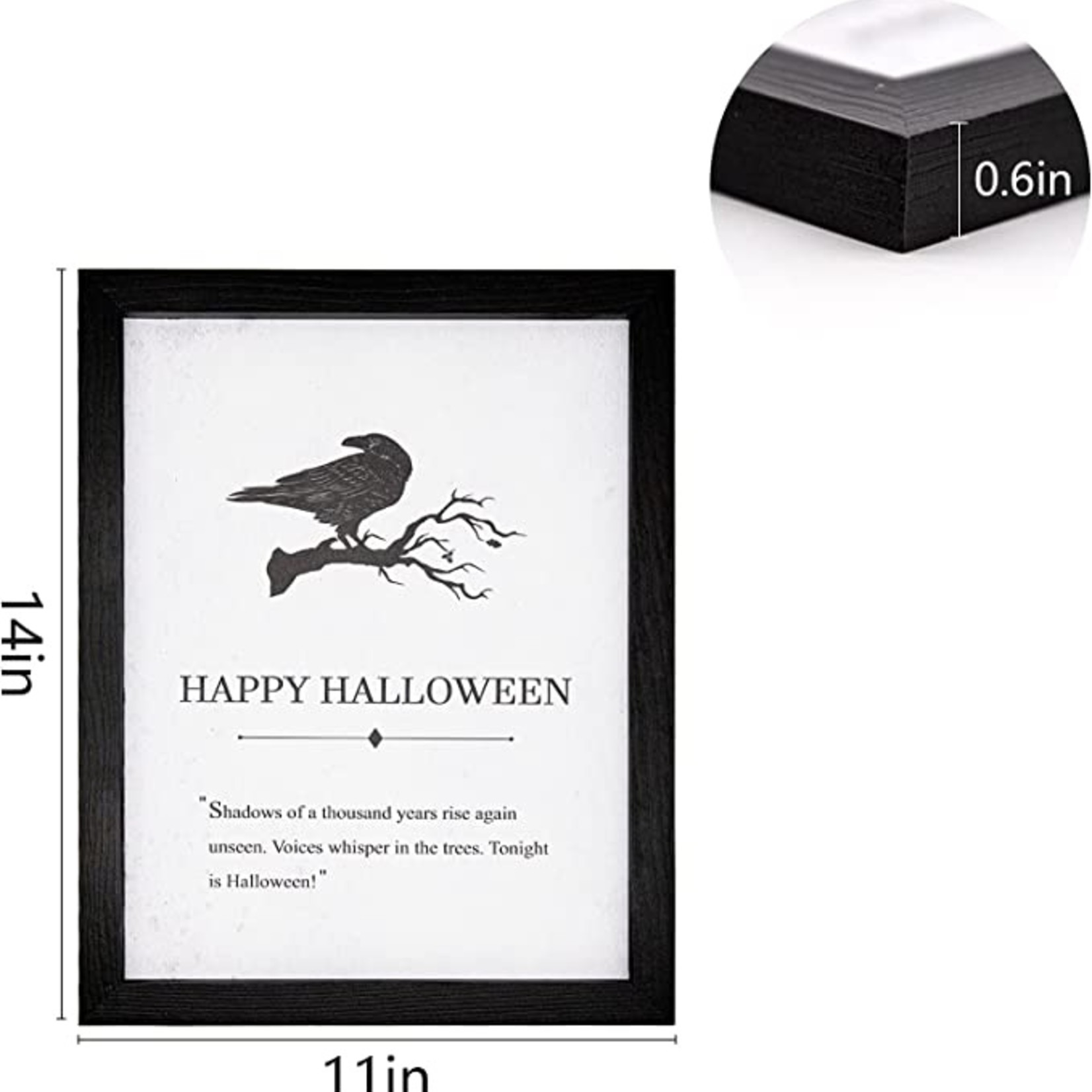 Dazonge Farmhouse Happy Halloween Wall Art - Crow