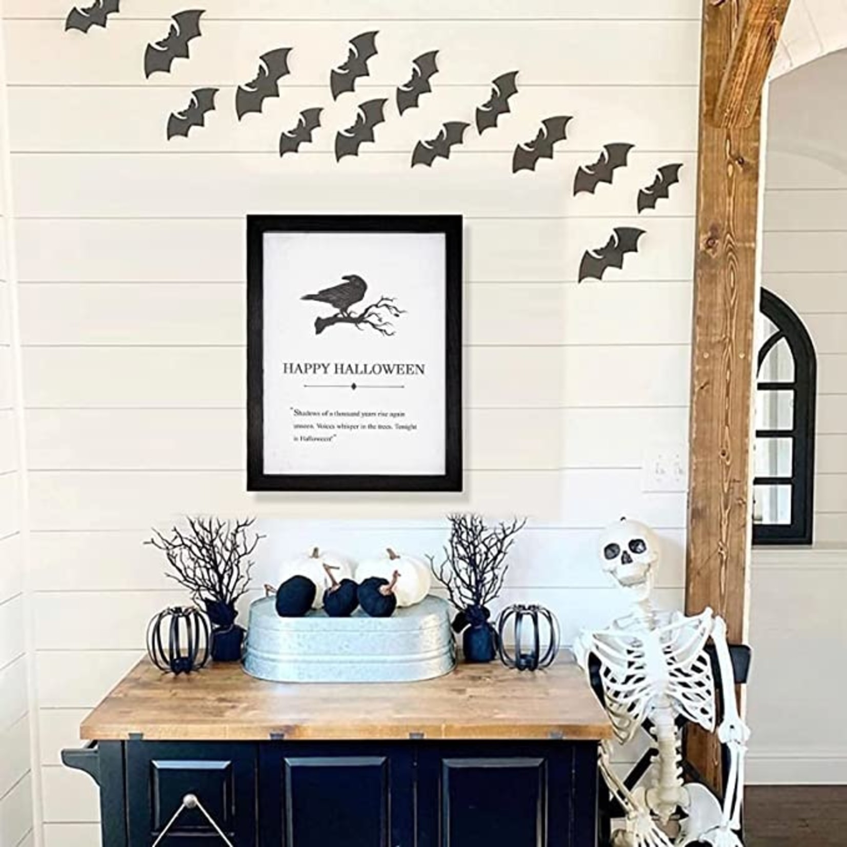 Dazonge Farmhouse Happy Halloween Wall Art - Crow