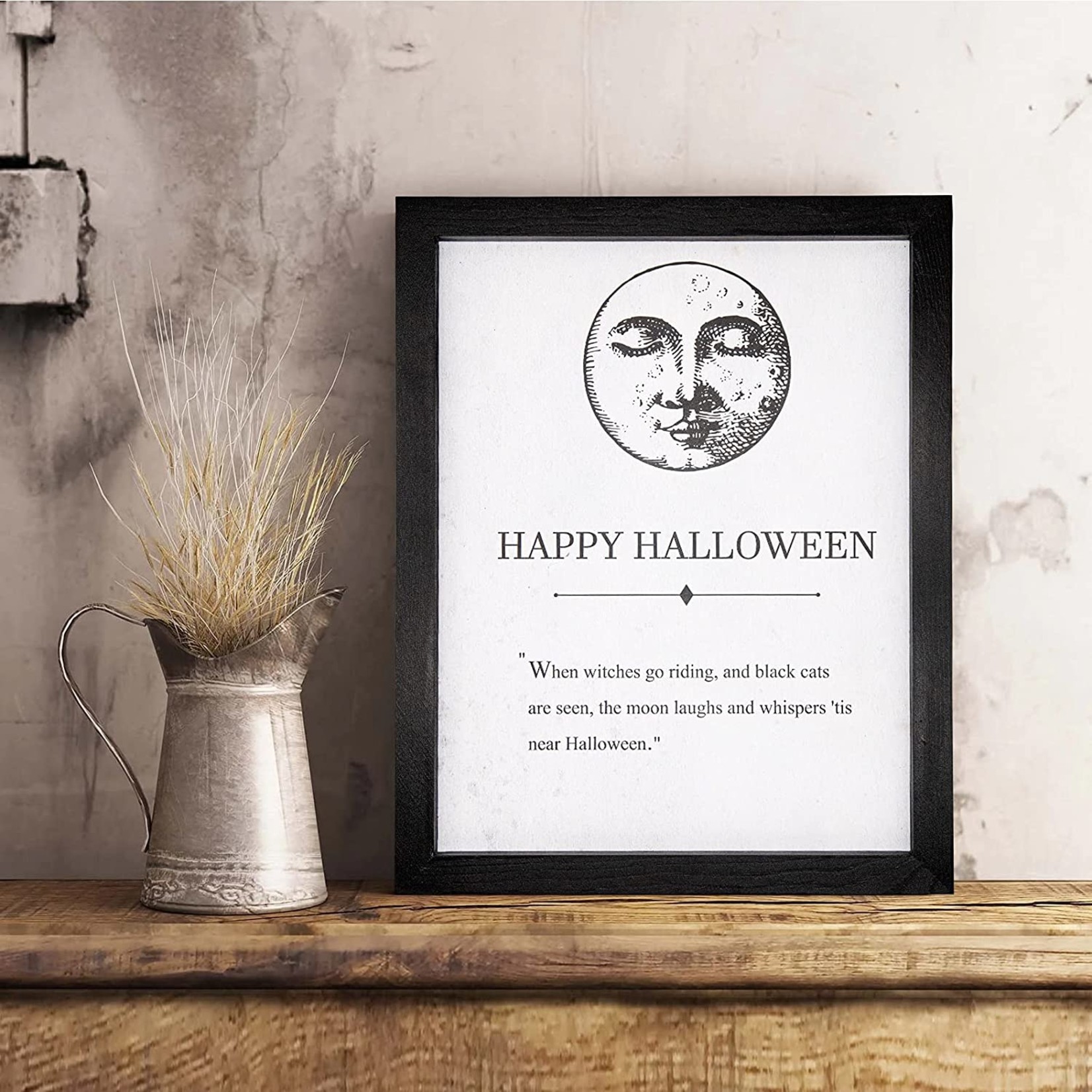 Dazonge Farmhouse Happy Halloween Wall Art - Moon Face