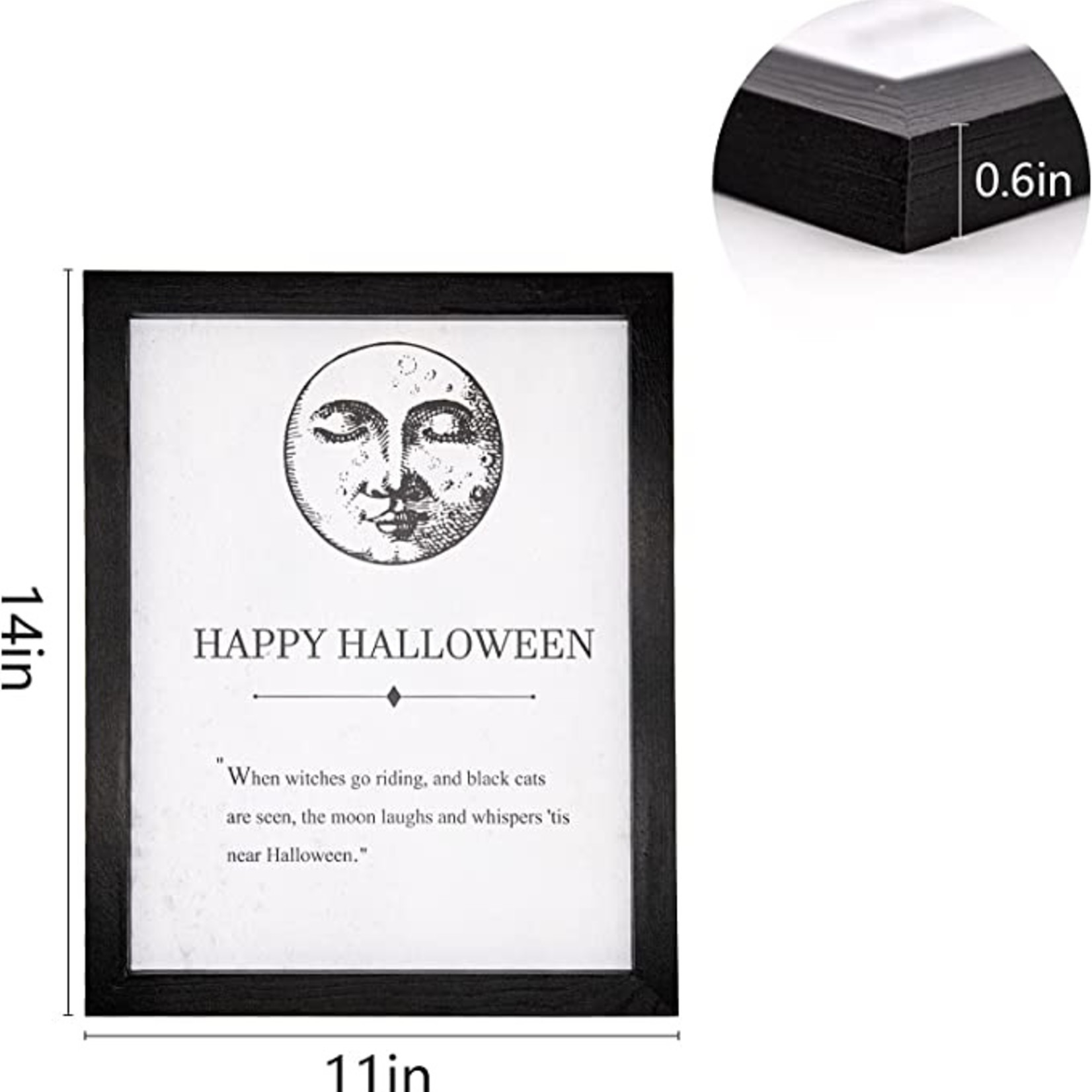 Dazonge Farmhouse Happy Halloween Wall Art - Moon Face