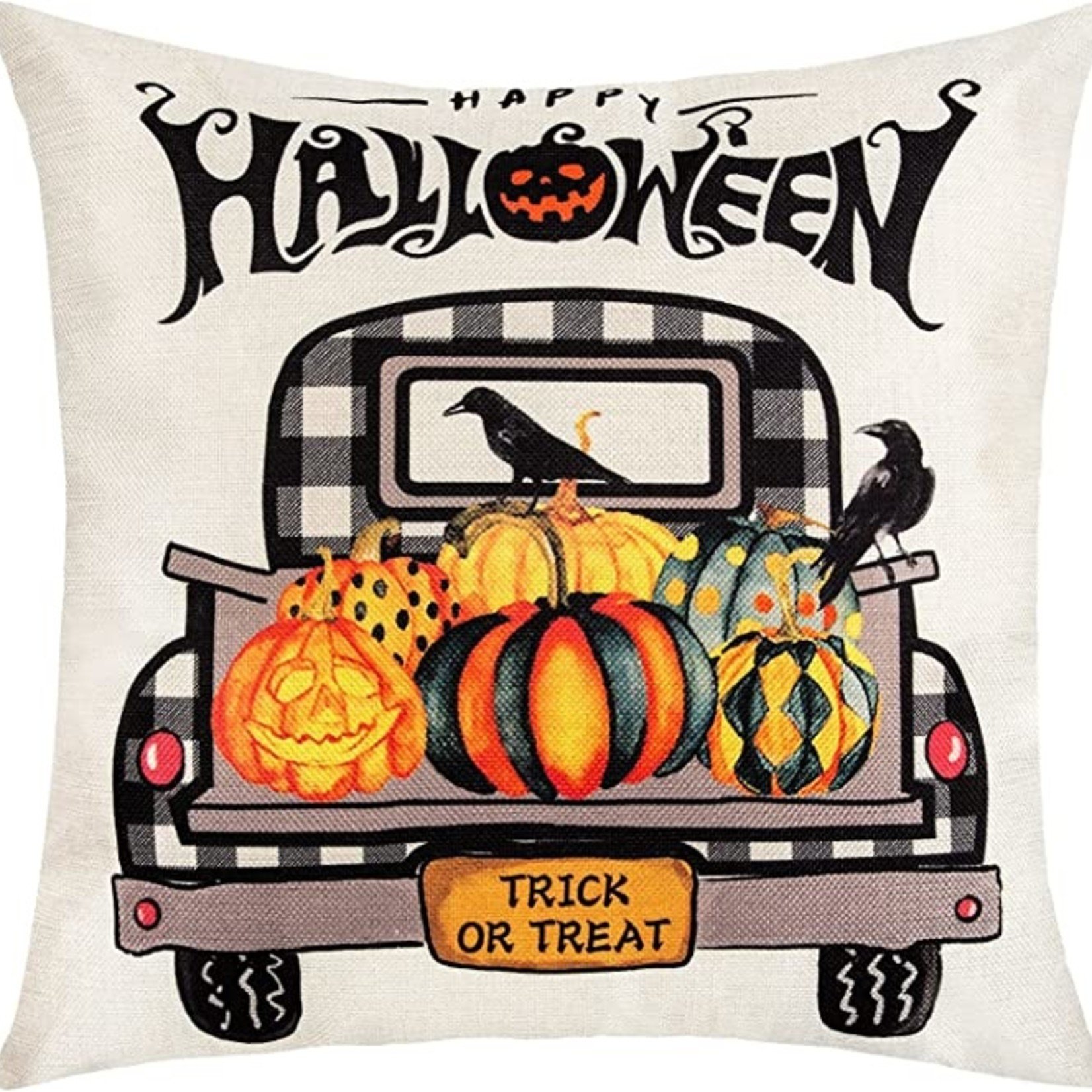 YHmall Farmhouse Halloween Throw Pillow Cover