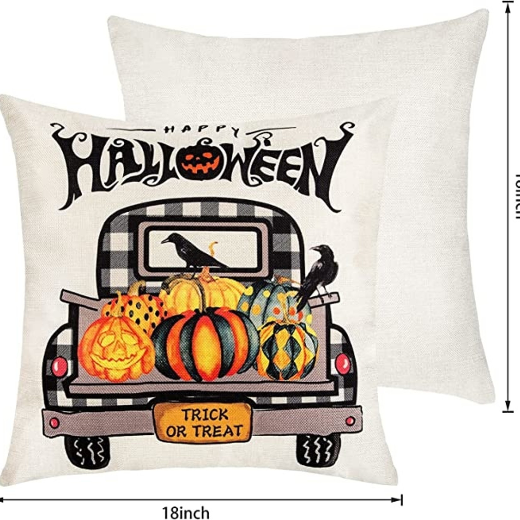 YHmall Farmhouse Halloween Throw Pillow Cover