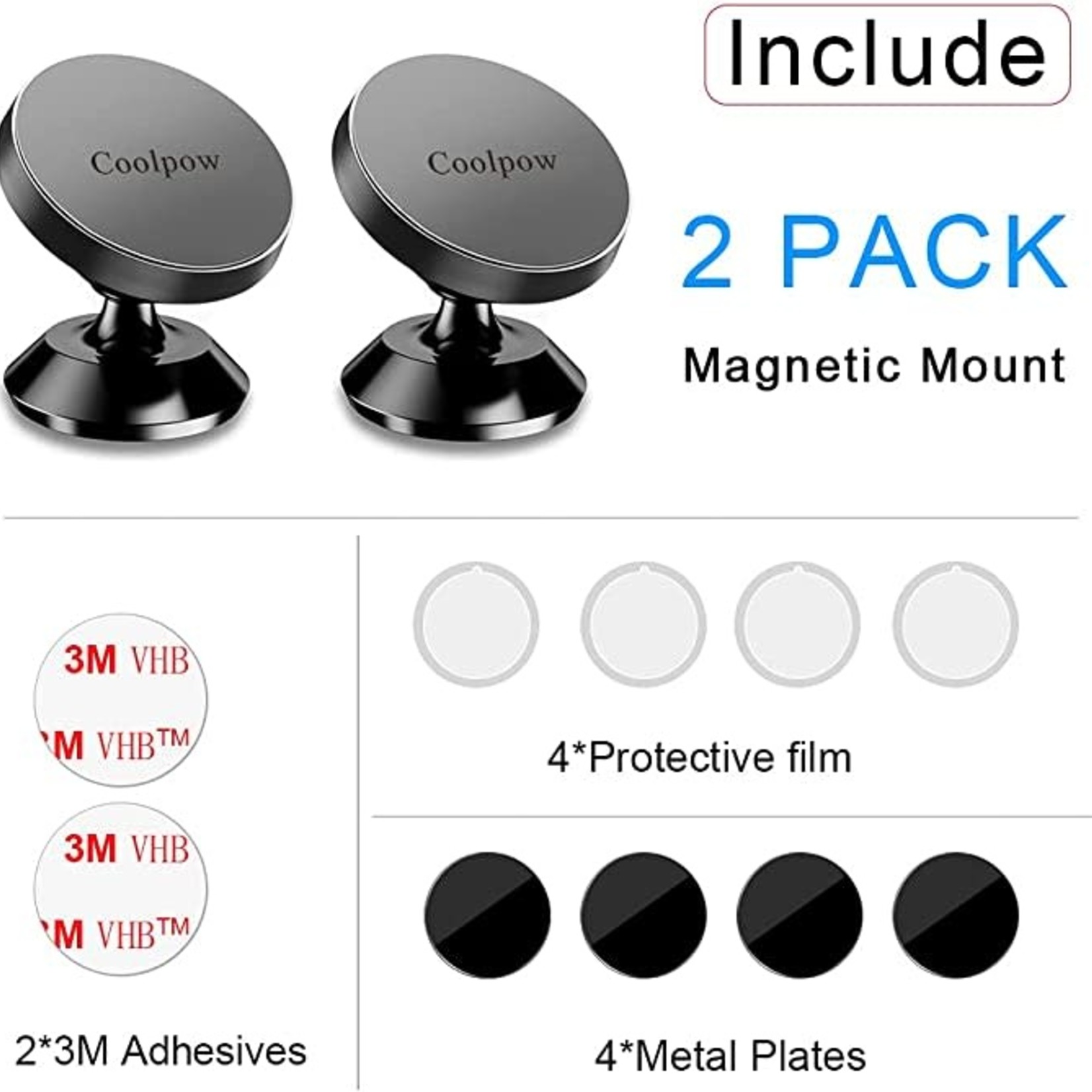 Coolpow Magnetic Phone Mount - 2 Pack