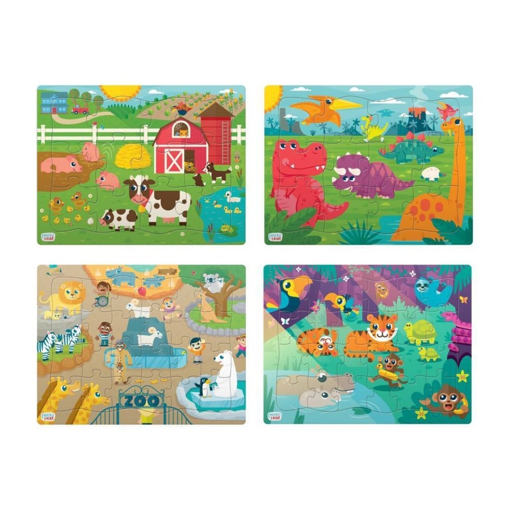 Chuckle & Roar Kids Tray Puzzles - 4 Pack