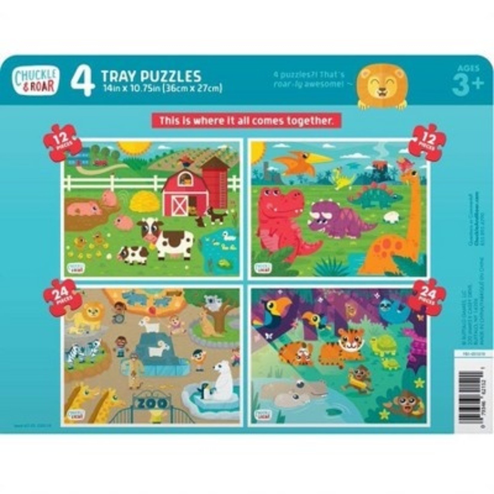 Chuckle & Roar Kids Tray Puzzles - 4 Pack