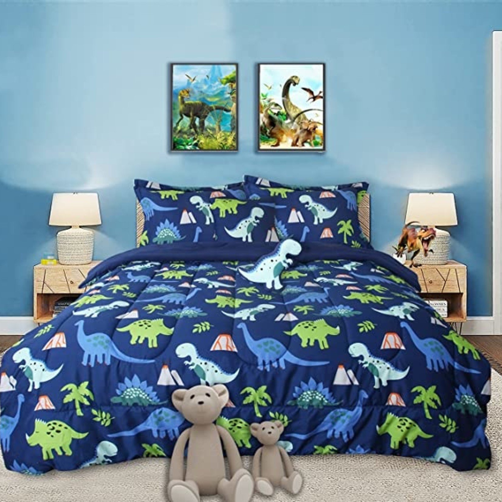 Marquess 5 PC Kids Dinosaur Comforter Set (Twin/Queen)