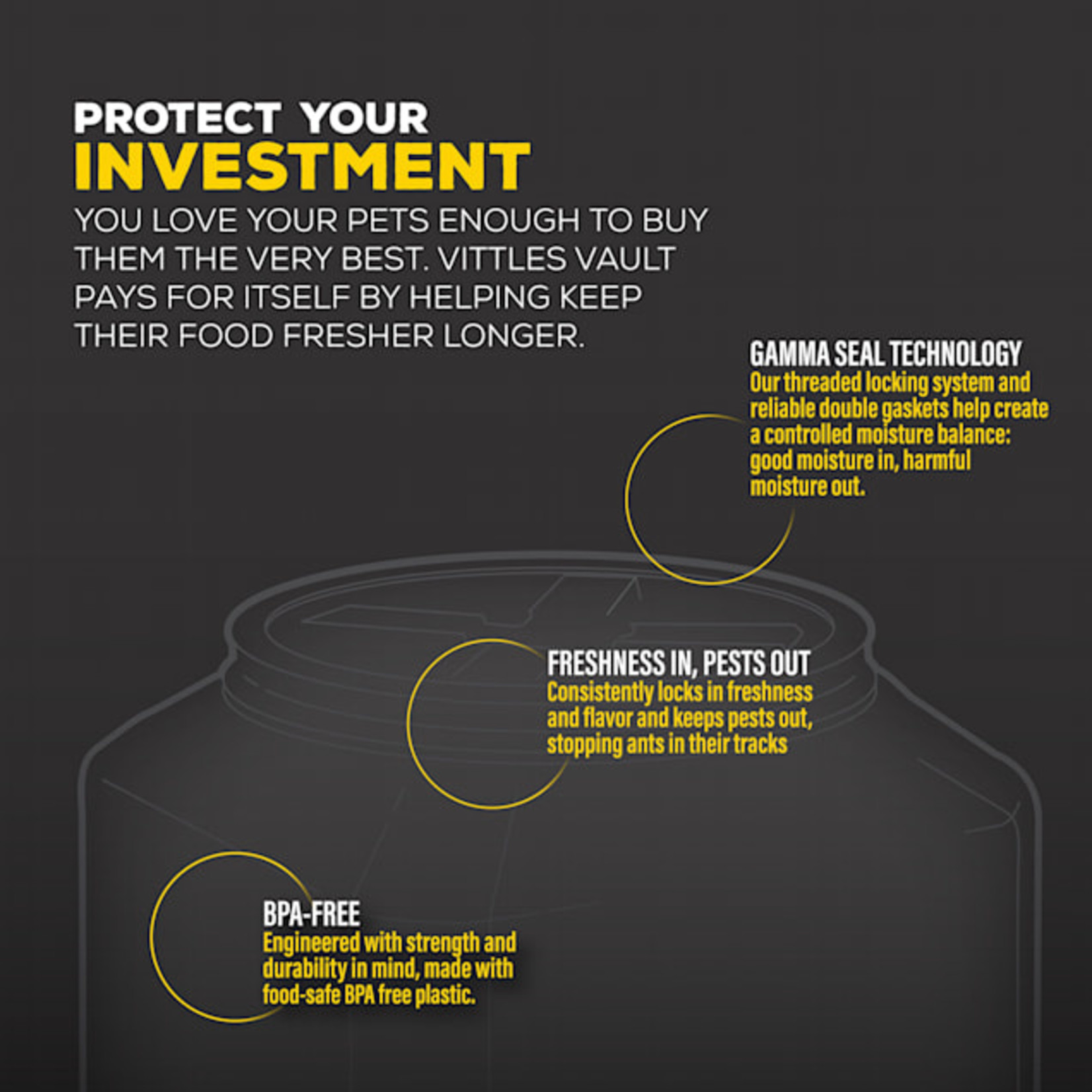 Vittles Vault Outback Plus Pet Food Container, 35 lbs Top Notch DFW, LLC