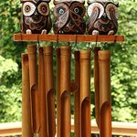 G6Collection Handmade Wooden See Hear Speak No Evil Owl Chime