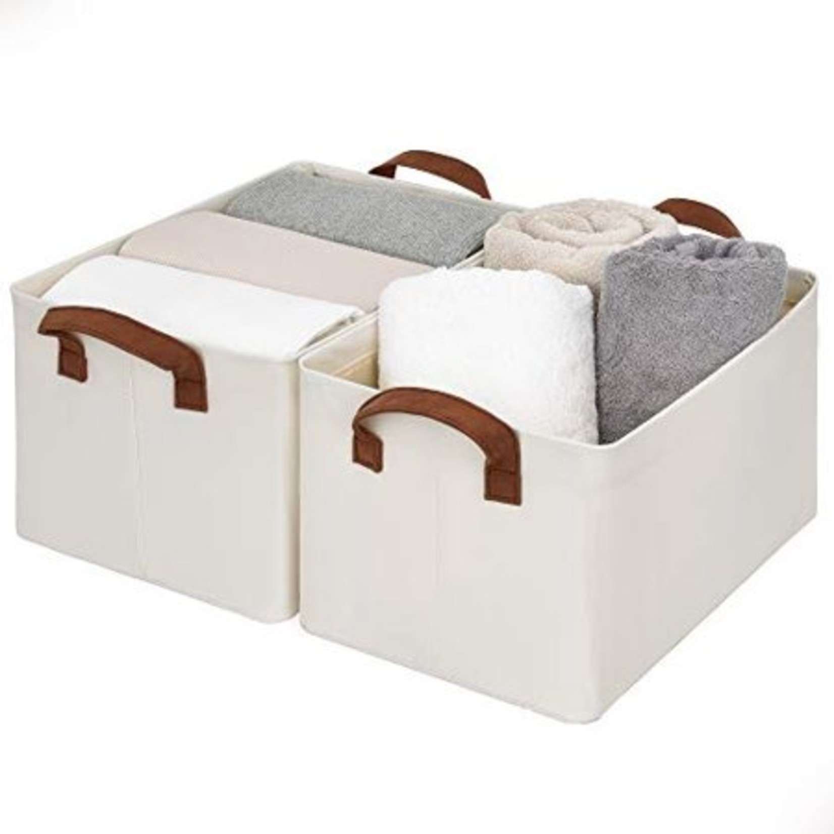 StorageWorks Collapsible Storage Bins - Beige 2 Pack