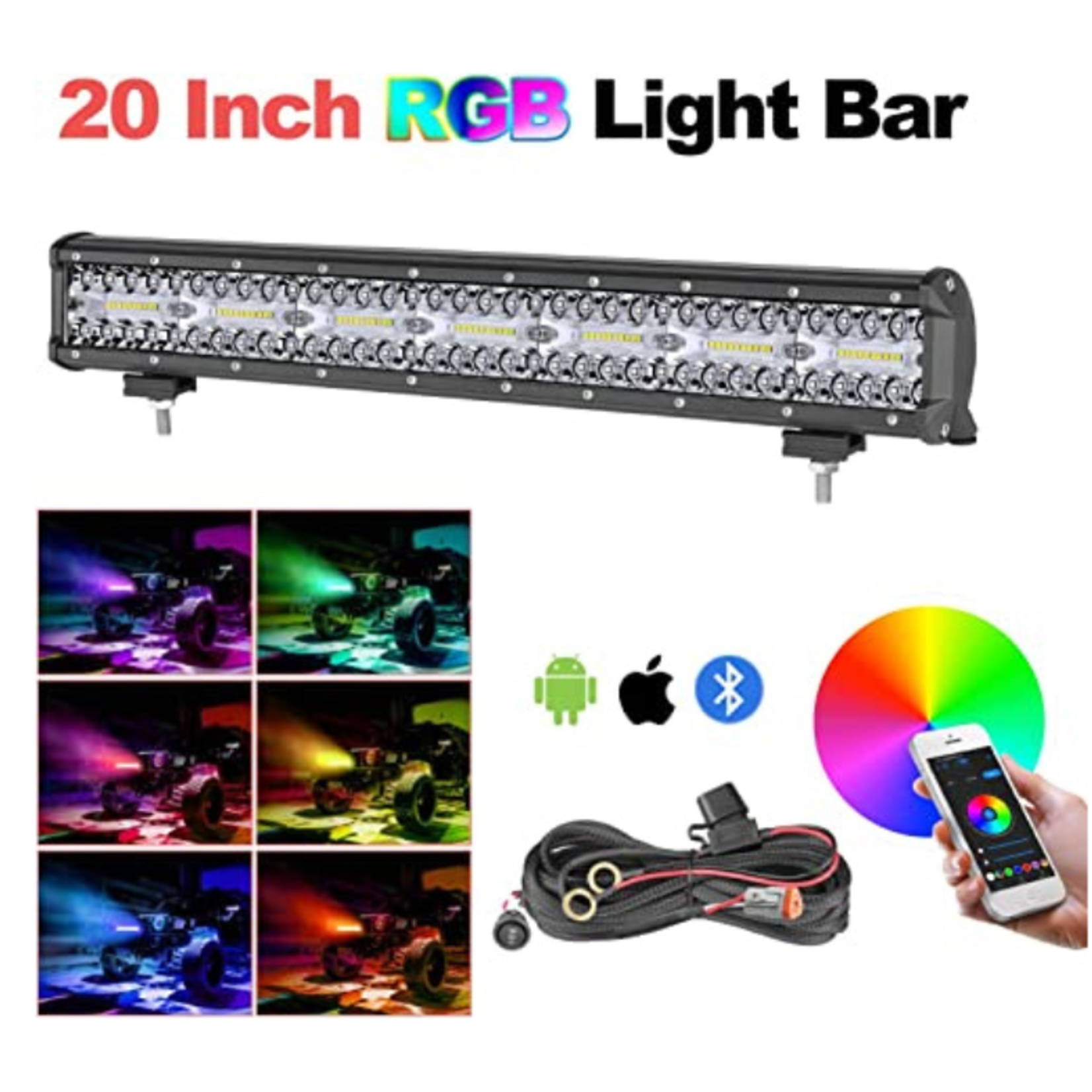 Lteodchew RGB LED Light Bar 20 Inch