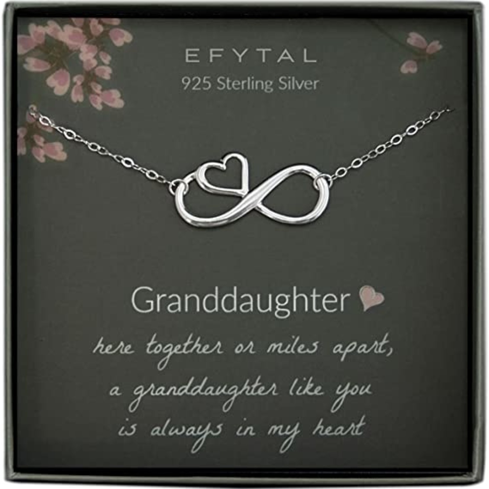EFYTAL Jewelry Sterling Silver Infinity Necklace - Granddaughter