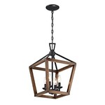 Motini 4-Light Wood Lantern Pendant Light