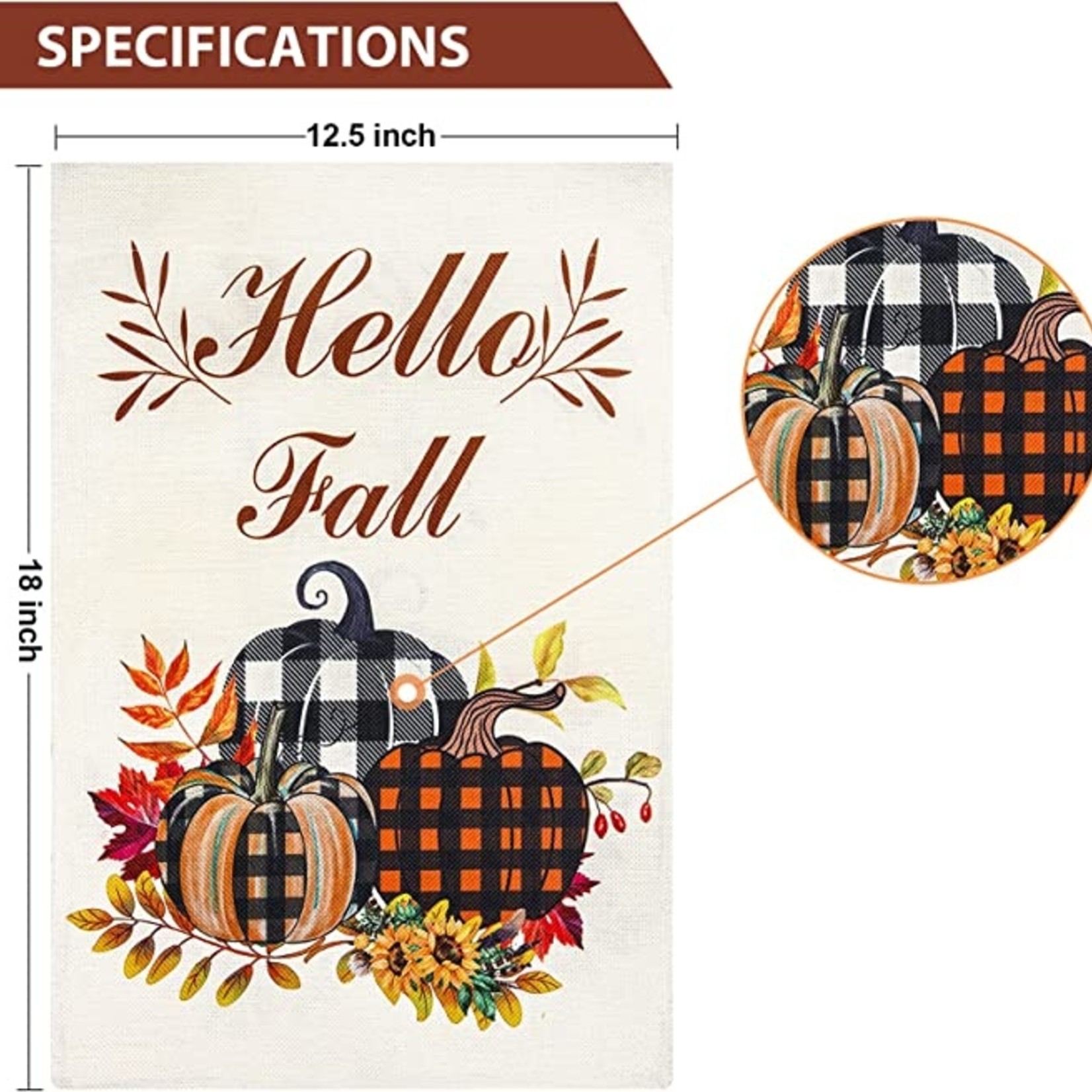 Unves Hello Fall Garden Flag