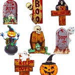 FunsLane Halloween Cartoon Yard Signs 8PC Set