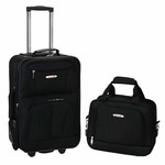 Rockland Wheels & Tote 2 Piece Set Luggage Medium - Black