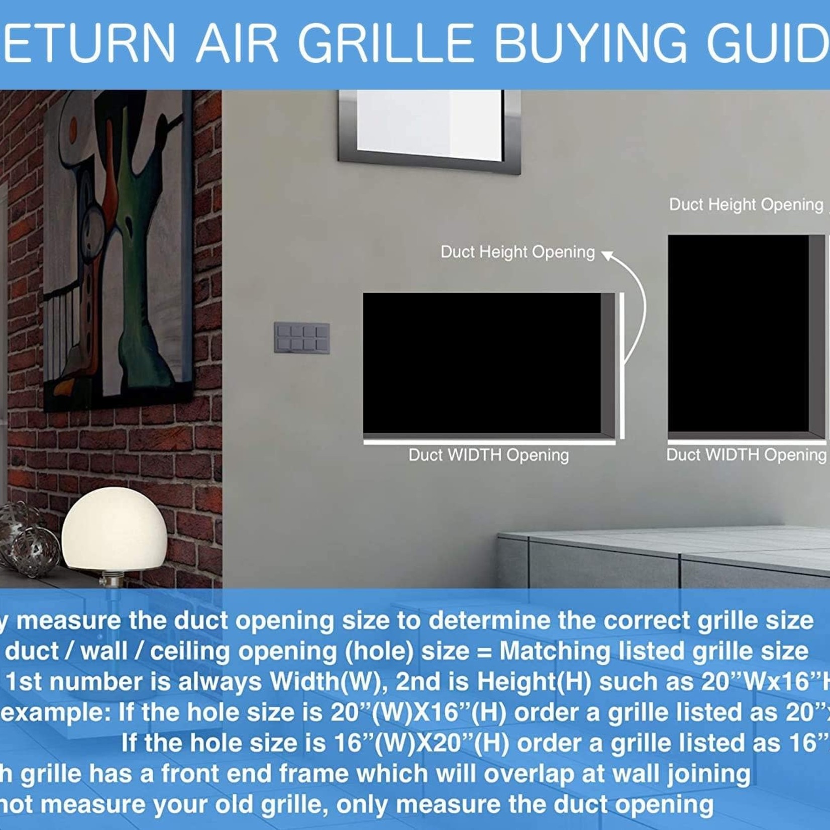 AirGrilles Return Air Grille (20"W x 6"H)