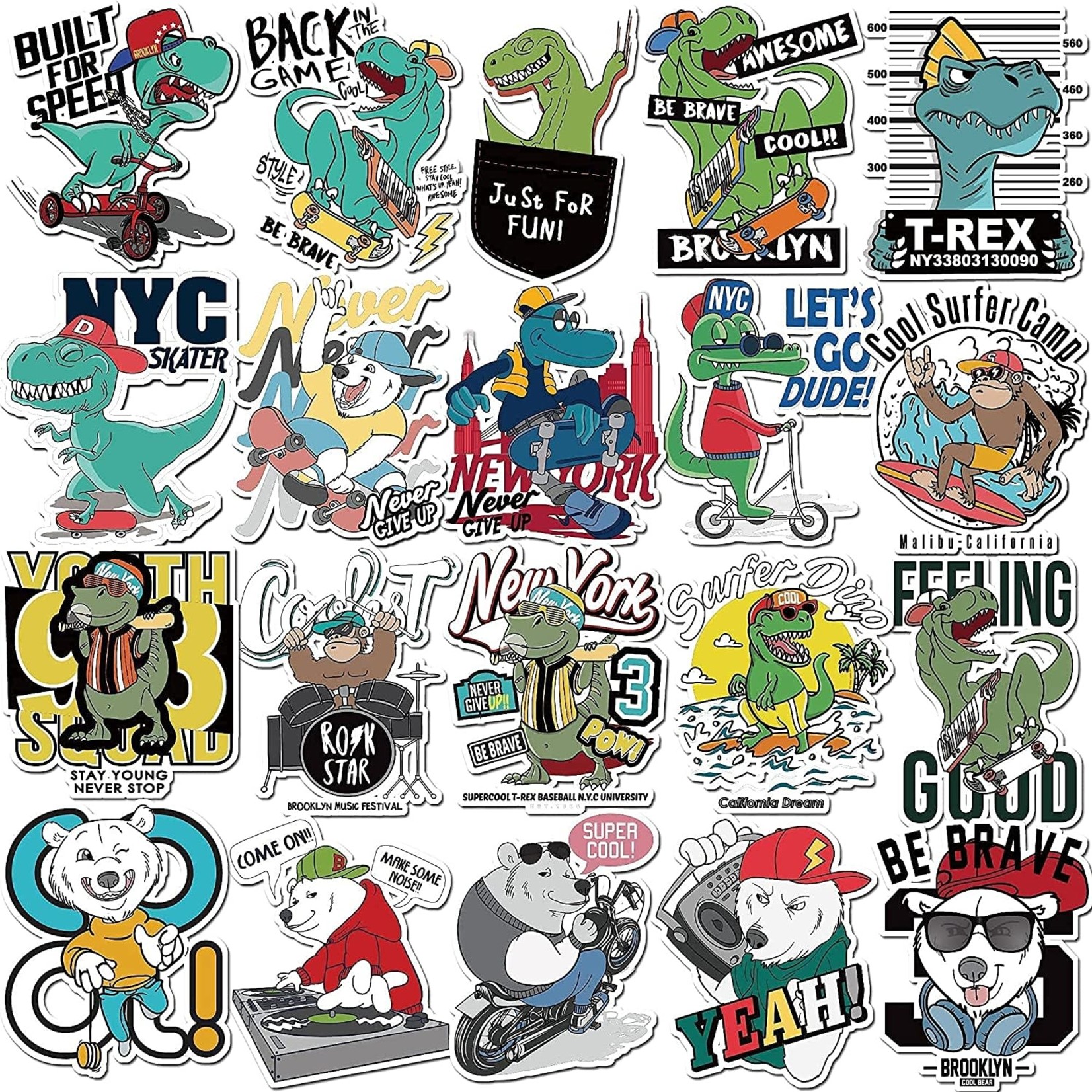 HPBBKD 100 PCS Vinyl Animal Stickers