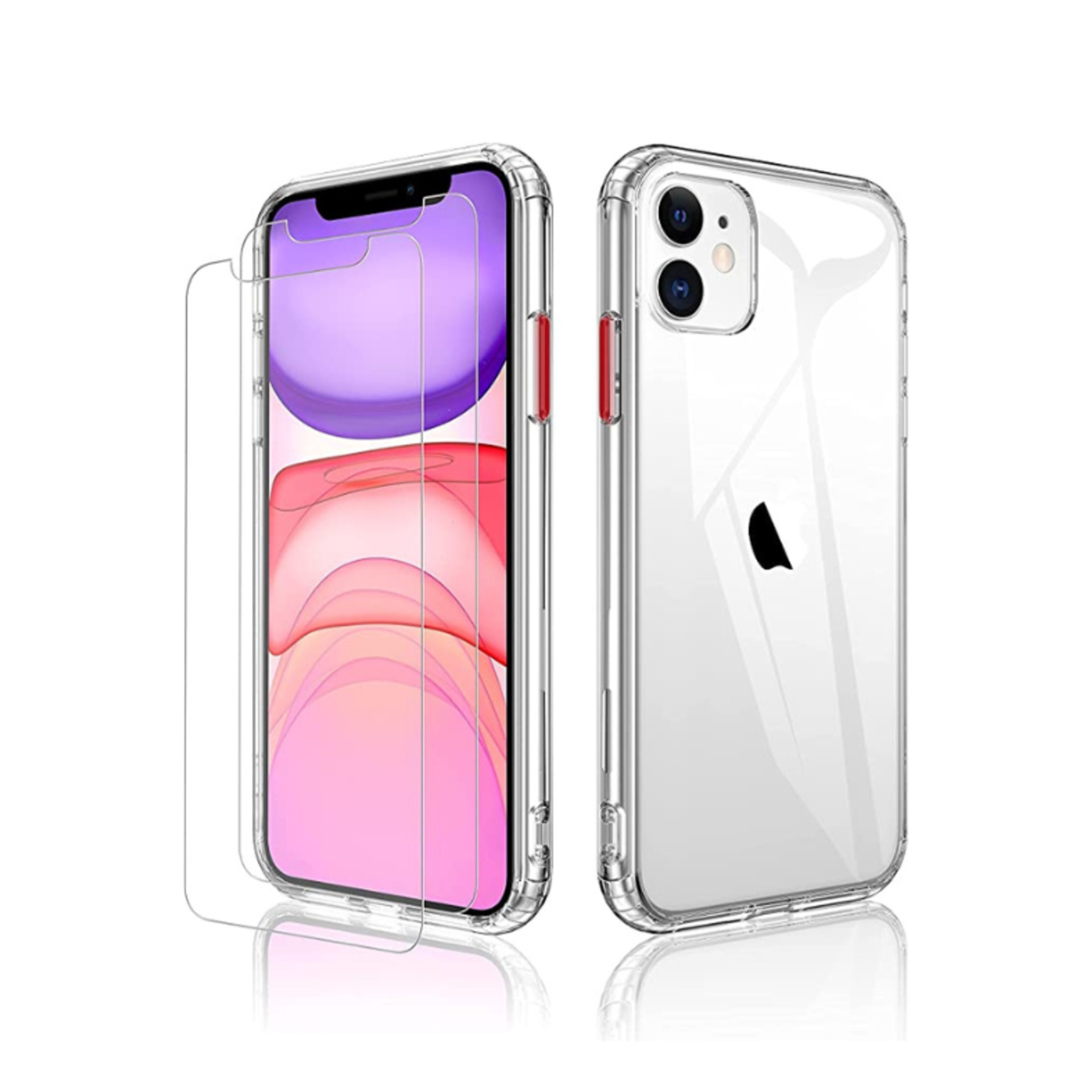 ImpactStrong iPhone 11 Case - Clear/Red Buttons