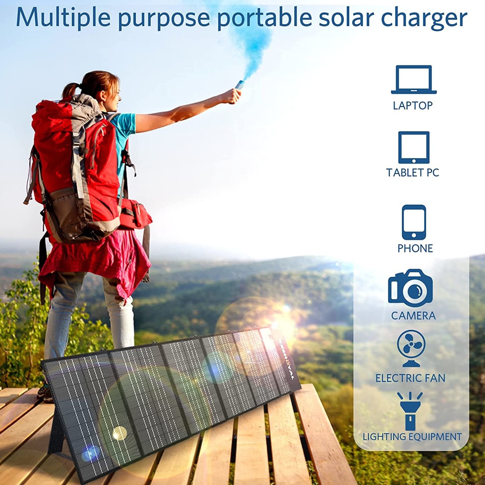Keyshoyal Foldable Solar Panel – 150W Portable Solar Panels