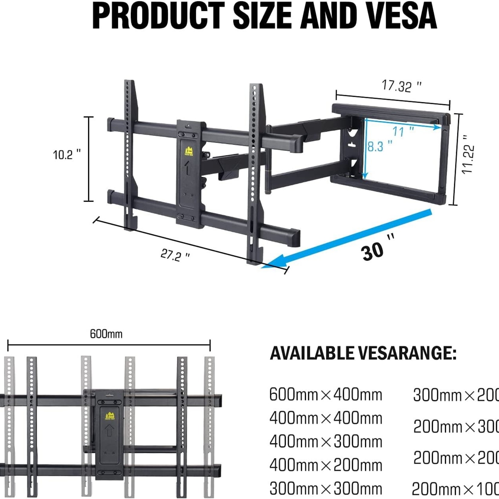 Forging Mount Long Extension TV Mount - 37" to 75"