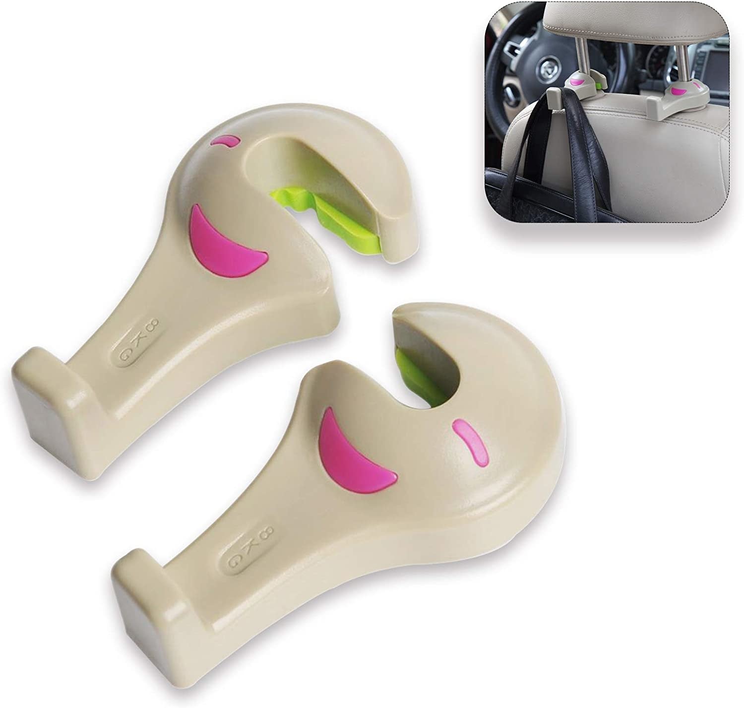Car Seat Headrest Hook2 PackBeige Top Notch DFW, LLC