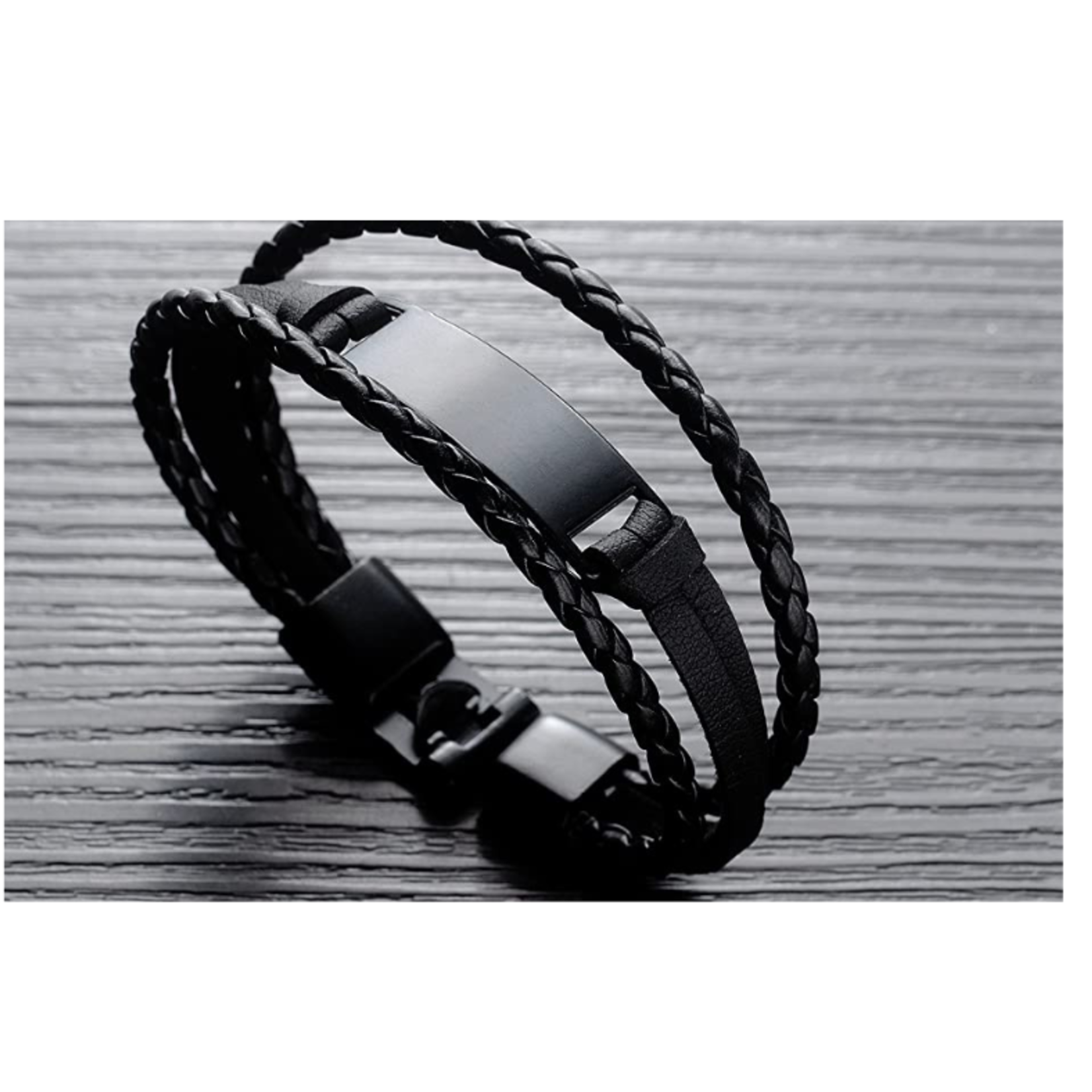 Starlight Multi-Layer Braided Leather Bracelet - Black