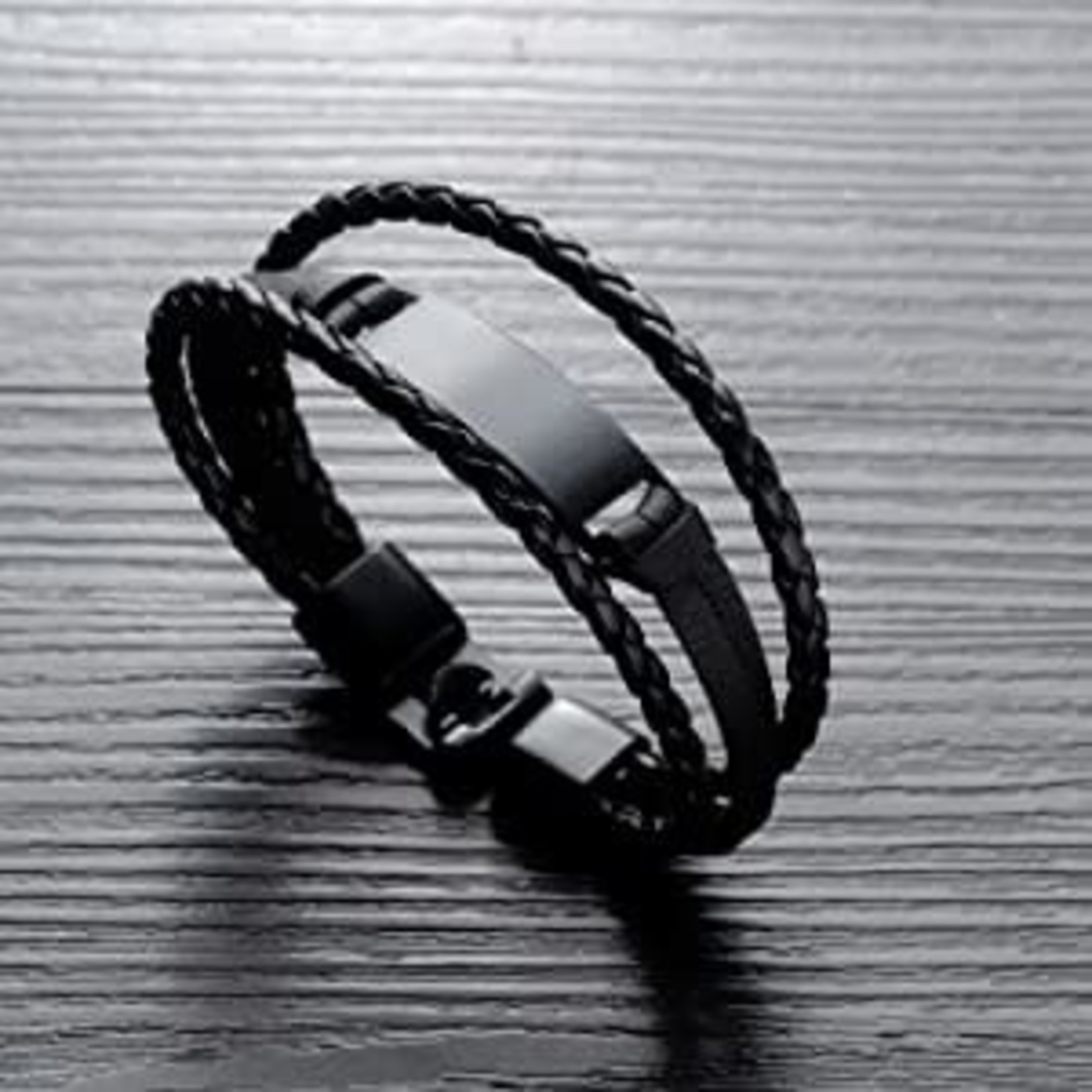 Starlight Multi-Layer Braided Leather Bracelet - Black