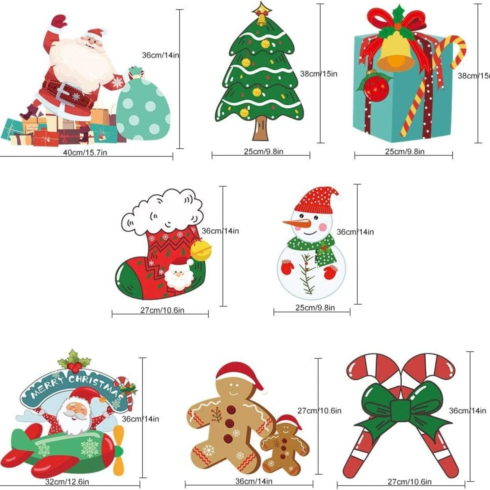 Wironlst Christmas Yard Signs - 8 Pc Set