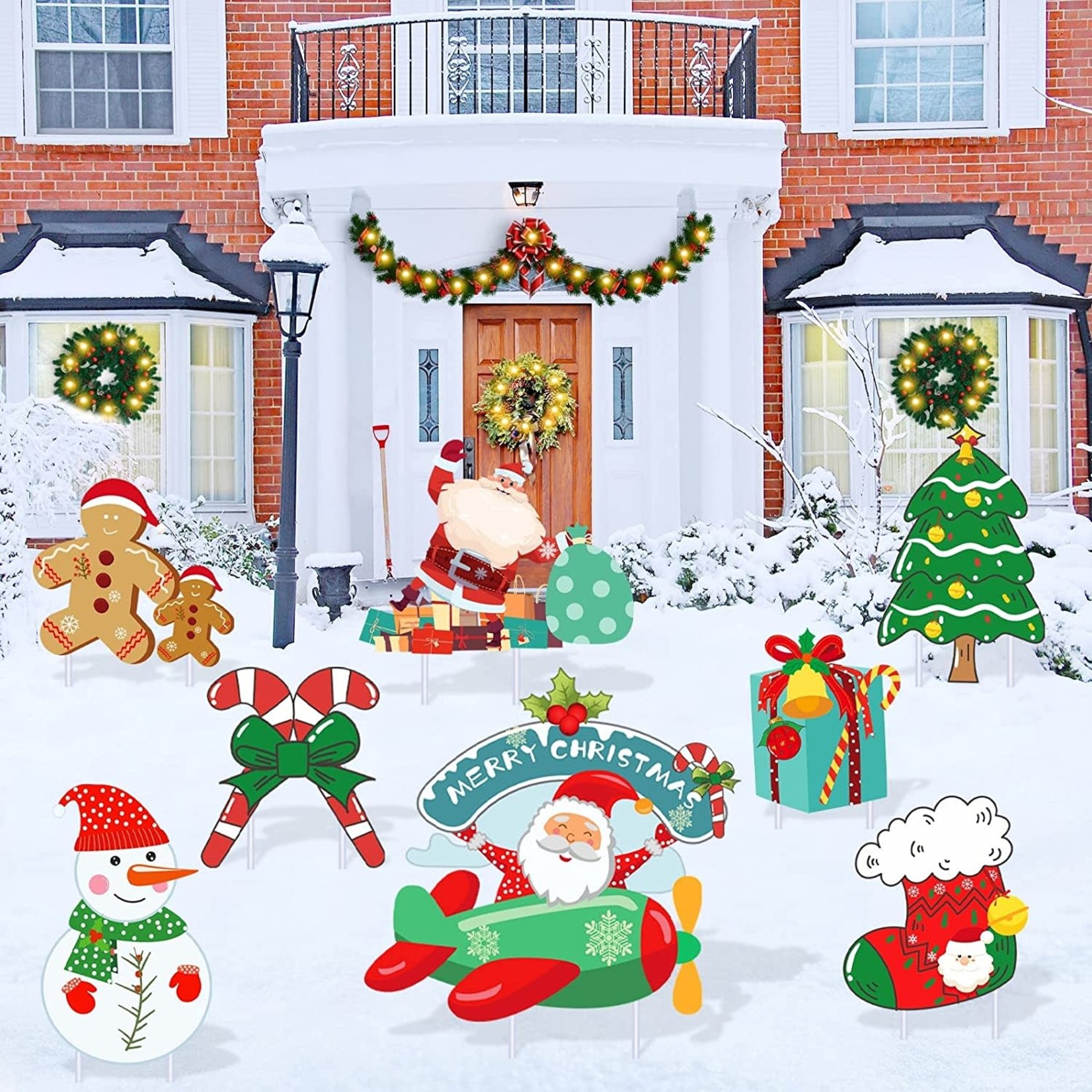 Wironlst Christmas Yard Signs - 8 Pc Set