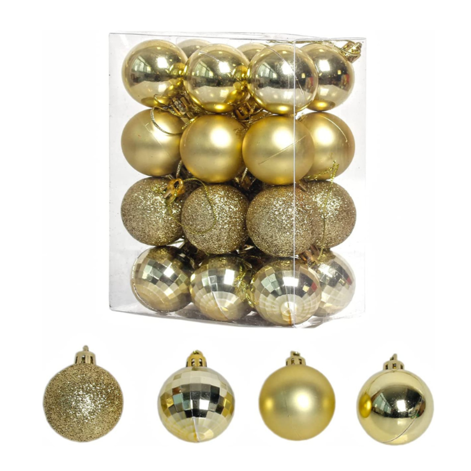 Kbohzbl Christmas Ornament Set 24 Pcs. - Gold